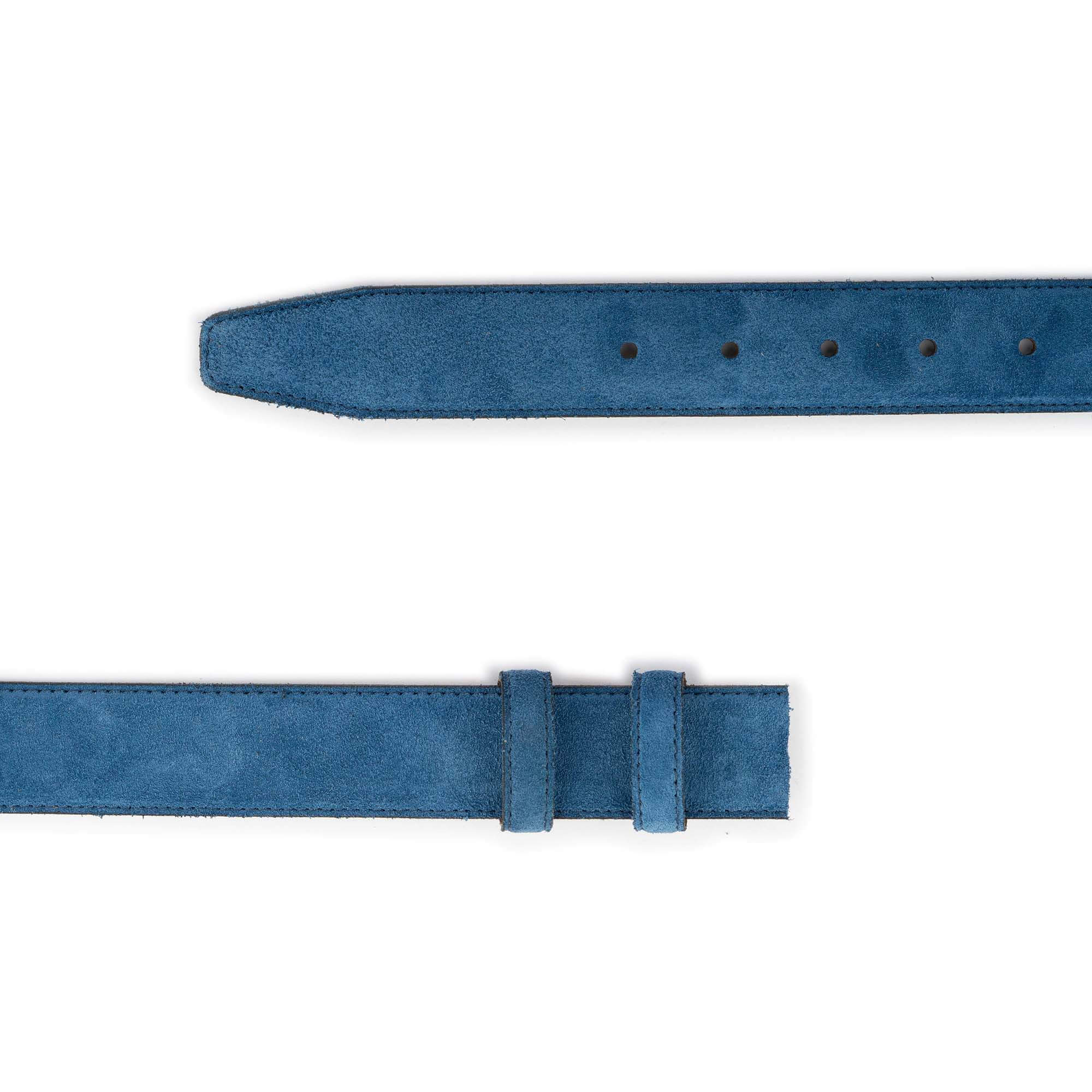 Genuine Light Blue Suede Belt Strap Replacement for Salvatore Ferragamo Buckles - Premium Dress Belt Accessory for Men's Formal Wear & Business Attire