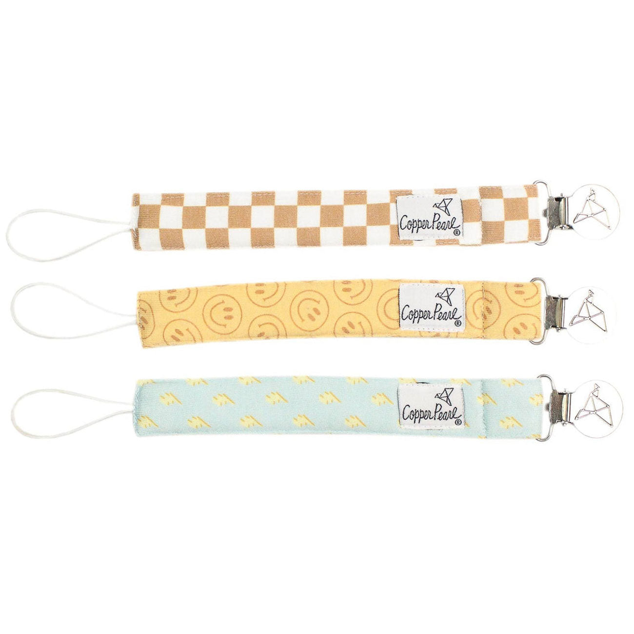 Copper Pearl Pacifier Clip Set - Stylish and Secure Baby Pacifier Holder for Strollers, Car Seats & Diaper Bags - Perfect for On-the-Go Parents