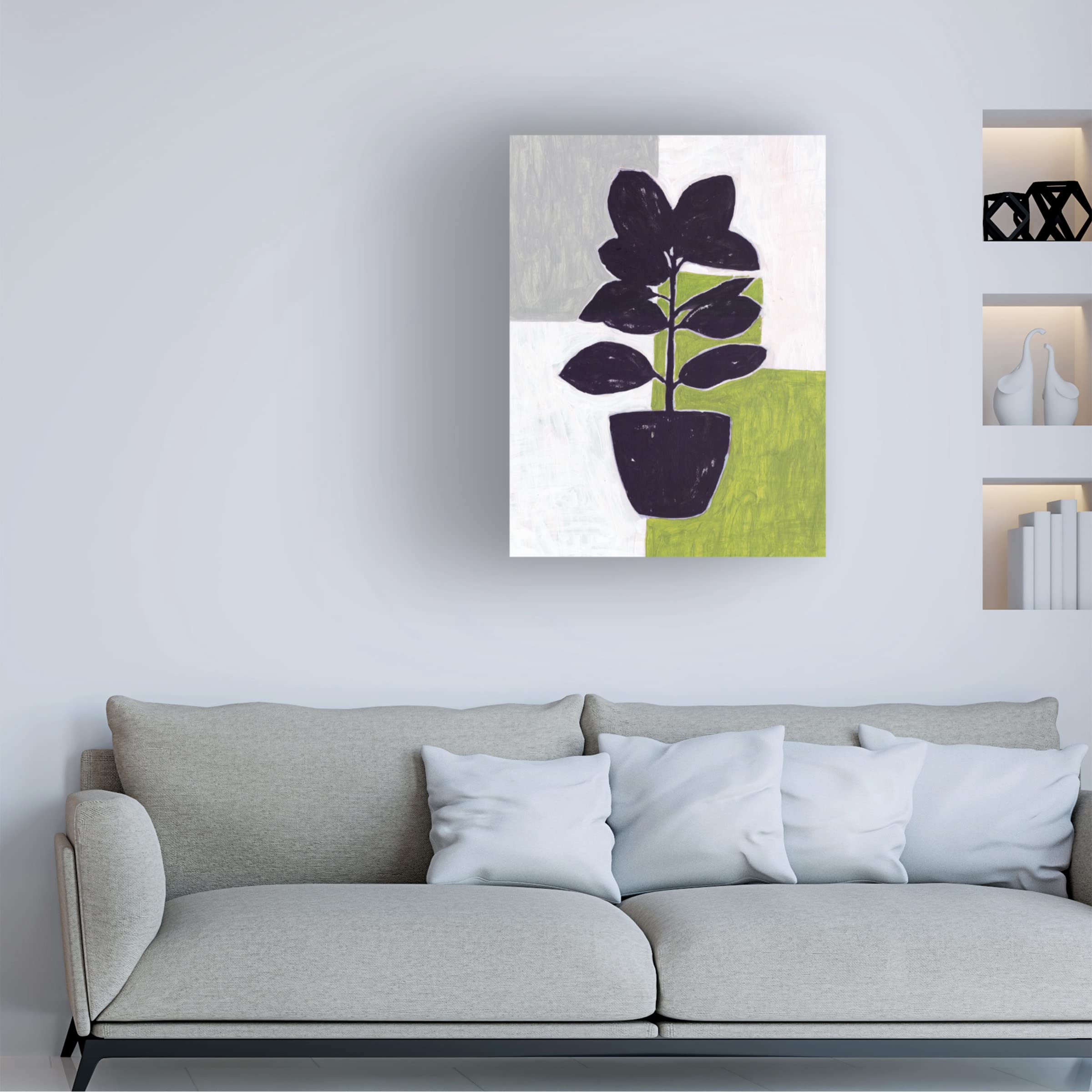Trademark Fine Art 'Green Plantling IV' Canvas Wall Art by Melissa Wang - Perfect for Living Room, Bedroom & Office Decor