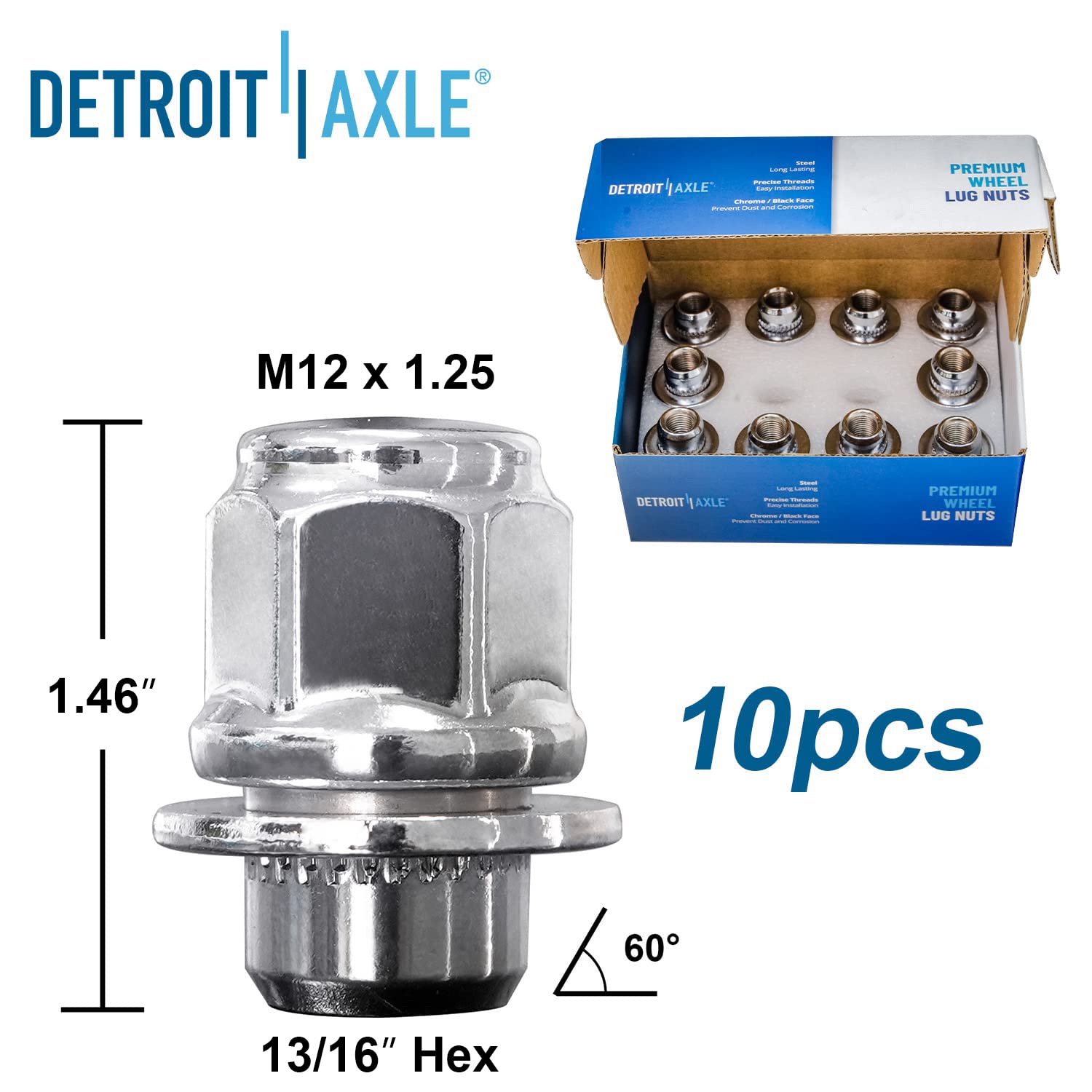 Detroit Axle Wheel Bearing Hub Kit - Compatible with Infiniti JX35 QX60 Nissan Altima Murano Maxima Pathfinder - Front & Rear Wheel Bearings & Hubs Replacement Set with 20 Lug Nuts - Perfect for DIY Repairs, Off-Roading, and Daily Commuting