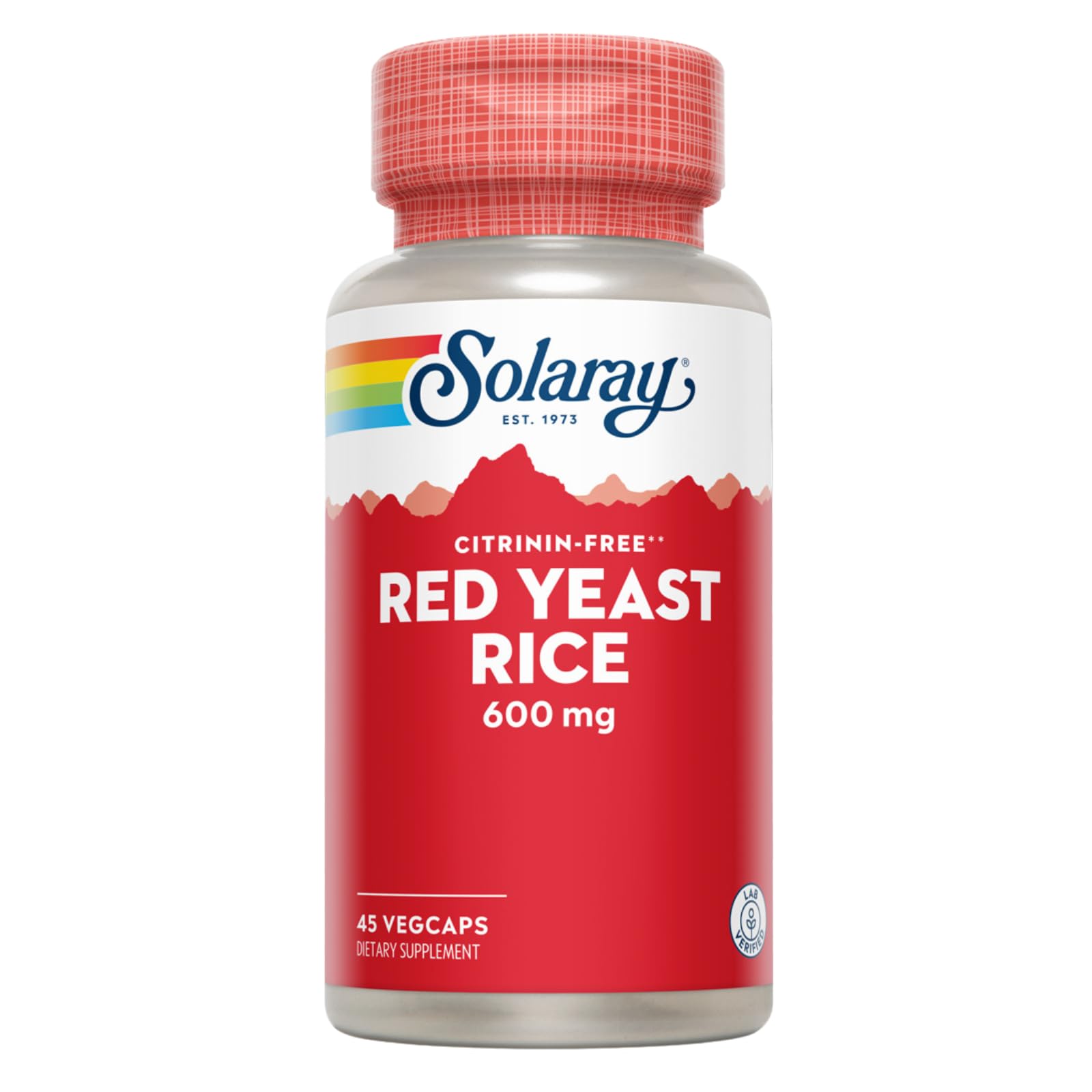 SOLARAY Red Yeast Rice Supplement 600mg - 45 Capsules | Supports Heart Health & Cholesterol Balance | Perfect for Daily Wellness Routine