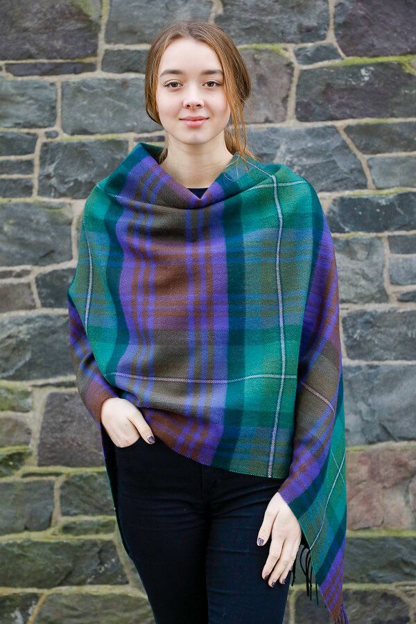 Georgia Isle of Skye Lambswool Poncho - Soft Wool Wrap Shawl for Women - Perfect for Fall, Winter & Outdoor Adventures
