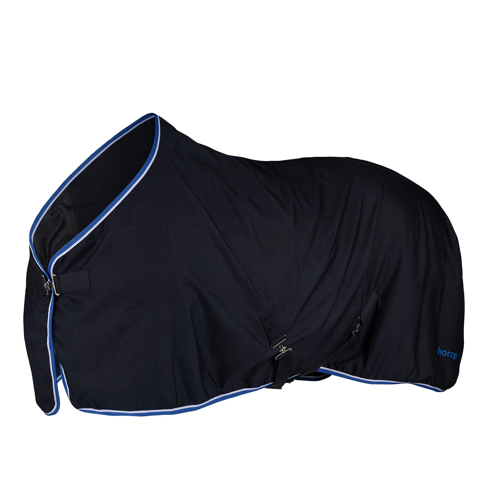 HORZE Glasgow Summer Cooler Secure Fit Horse Blanket - Dark Blue - 69 Inch | Lightweight Breathable Stable Blanket for Hot Weather Riding & Training
