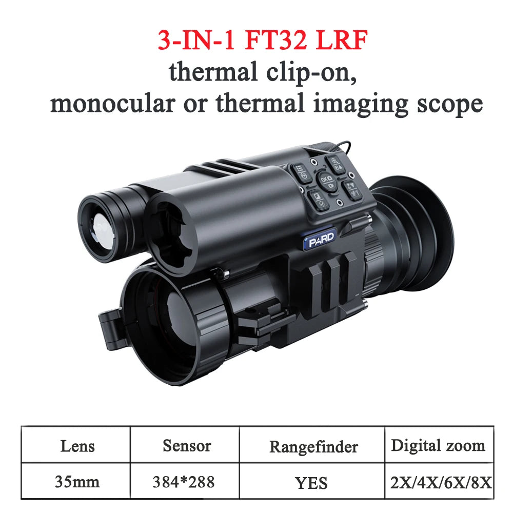 Pard FT32/FT32 LRF Thermal Imaging Scope for Hunting - 1440x1080 AMOLED Screen, 384x288 Digital Camera, WiFi Monocular - Ideal for Night Hunting, Wildlife Observation & Outdoor Adventures