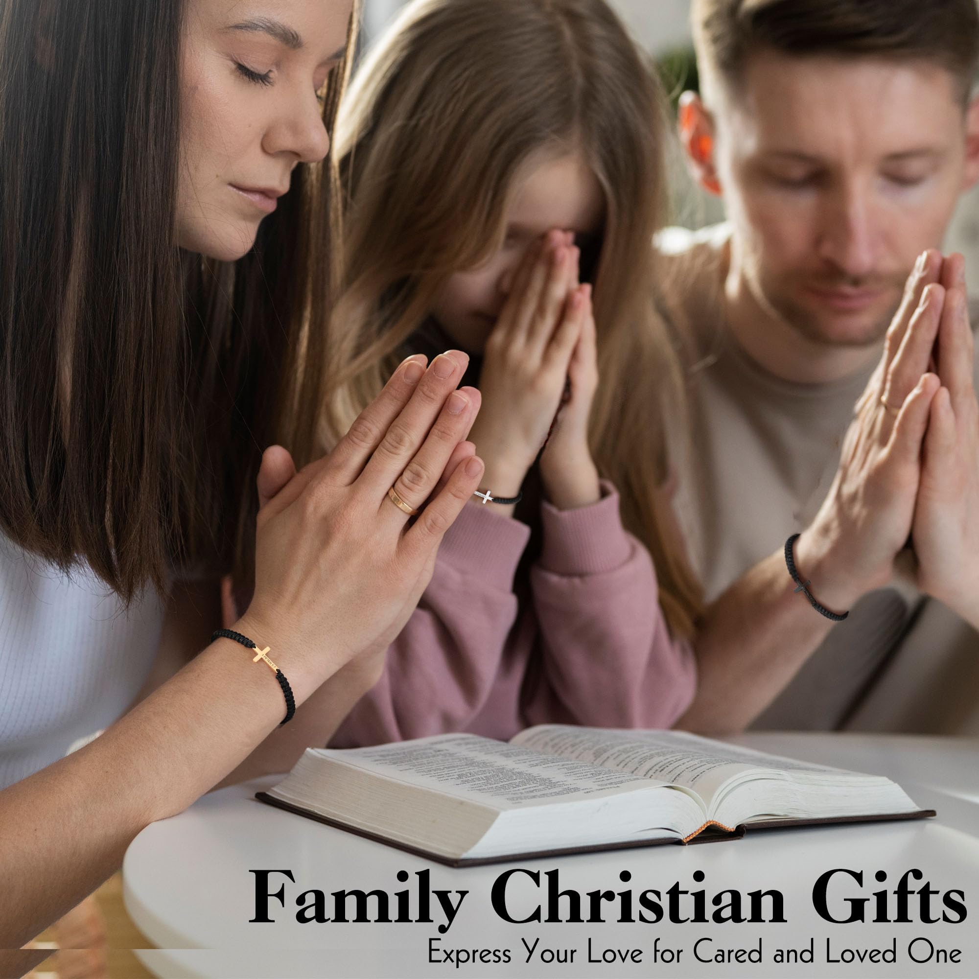 Handmade Christian Cross Bracelet for Men & Women - Religious Easter Baptism Confirmation Gifts for Teen Boys & Girls - Inspirational Braided Jewelry for Faith, Worship & Daily Wear
