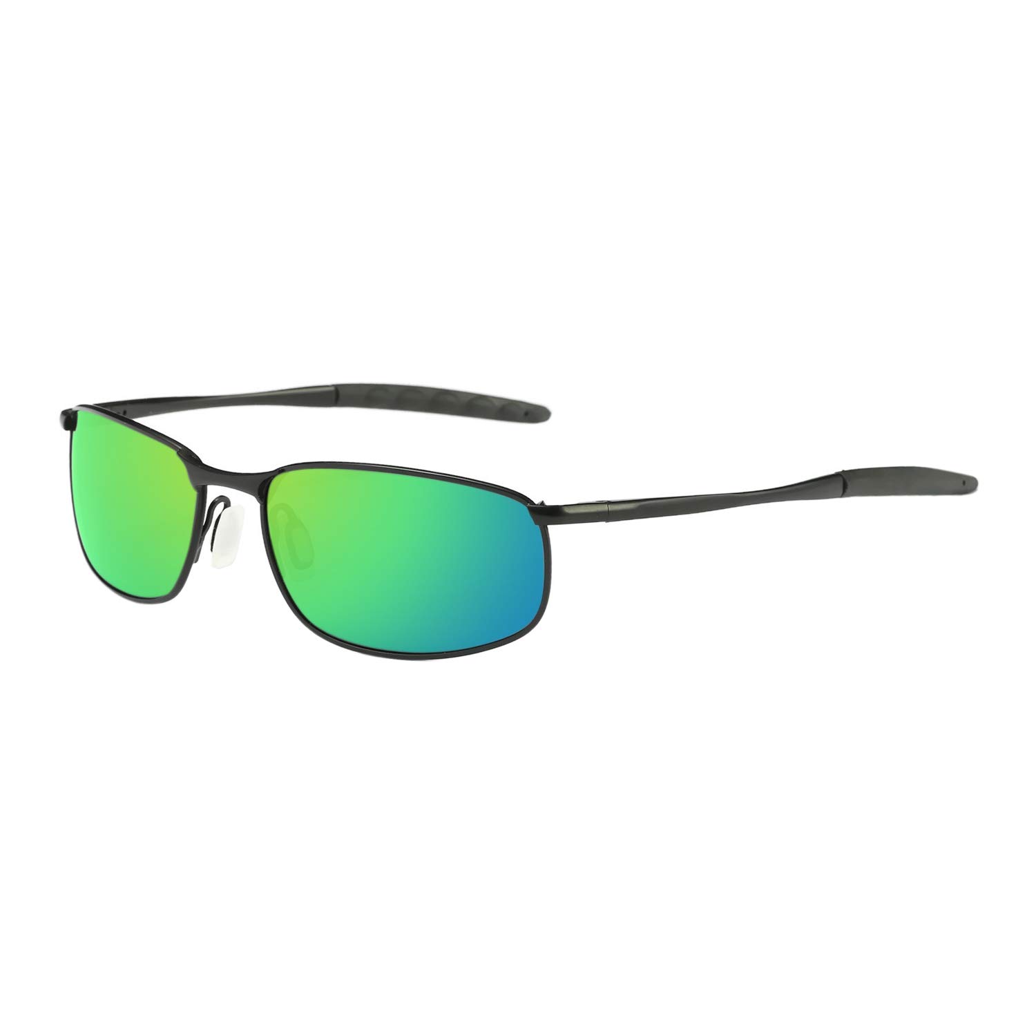 ZHILE Polarized Sunglasses for Men - UV Protection Wrap Metal Frame Sunglasses for Fishing, Driving & Outdoor Sports | Lightweight 8-Base Curve Design with Included Case