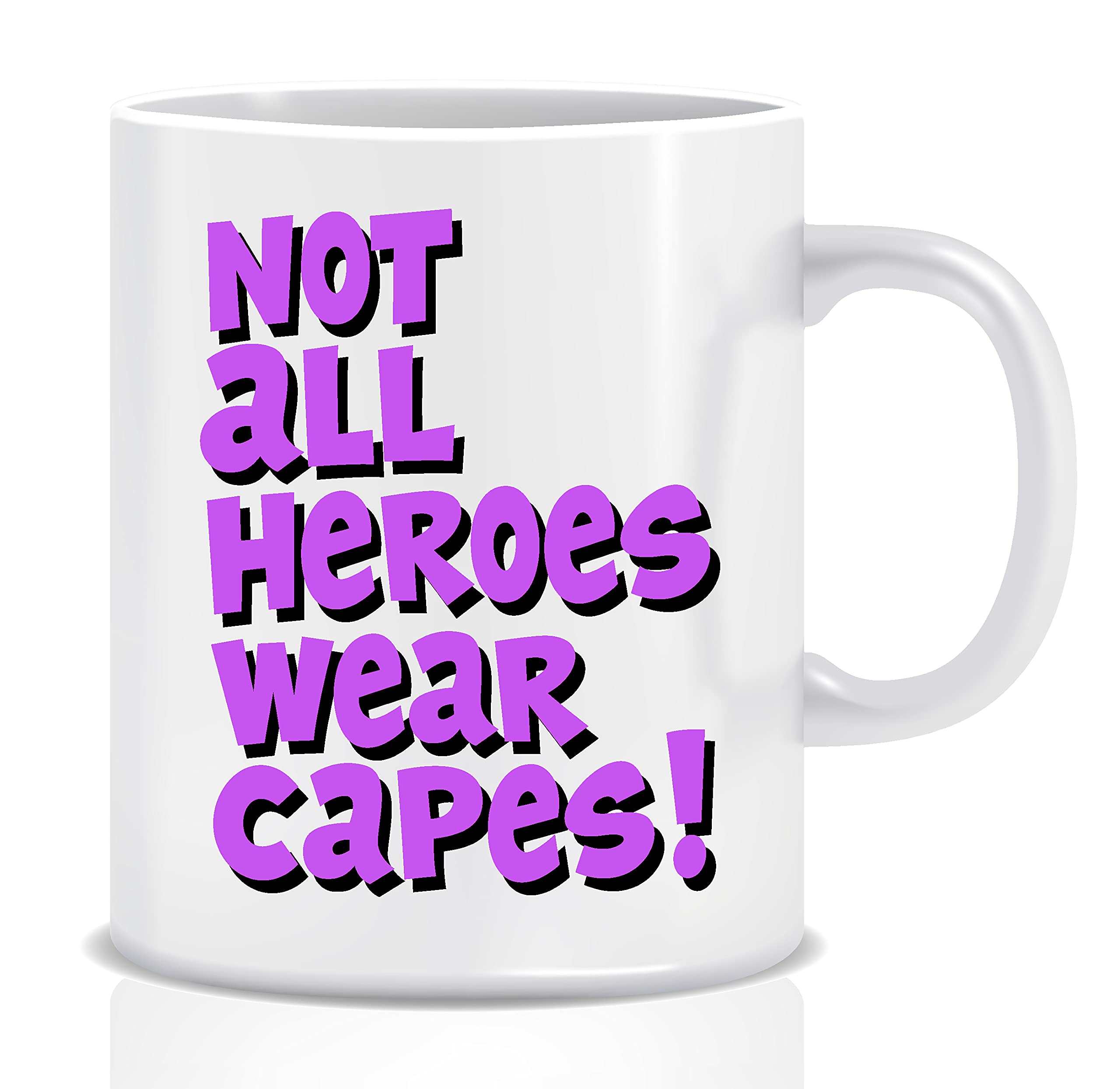 11oz Superhero Ceramic Coffee Mug for Women - Double Sided Funny Design, Nurse Gift Idea, Dishwasher & Microwave Safe - Perfect for Office, Home Use & Gifts