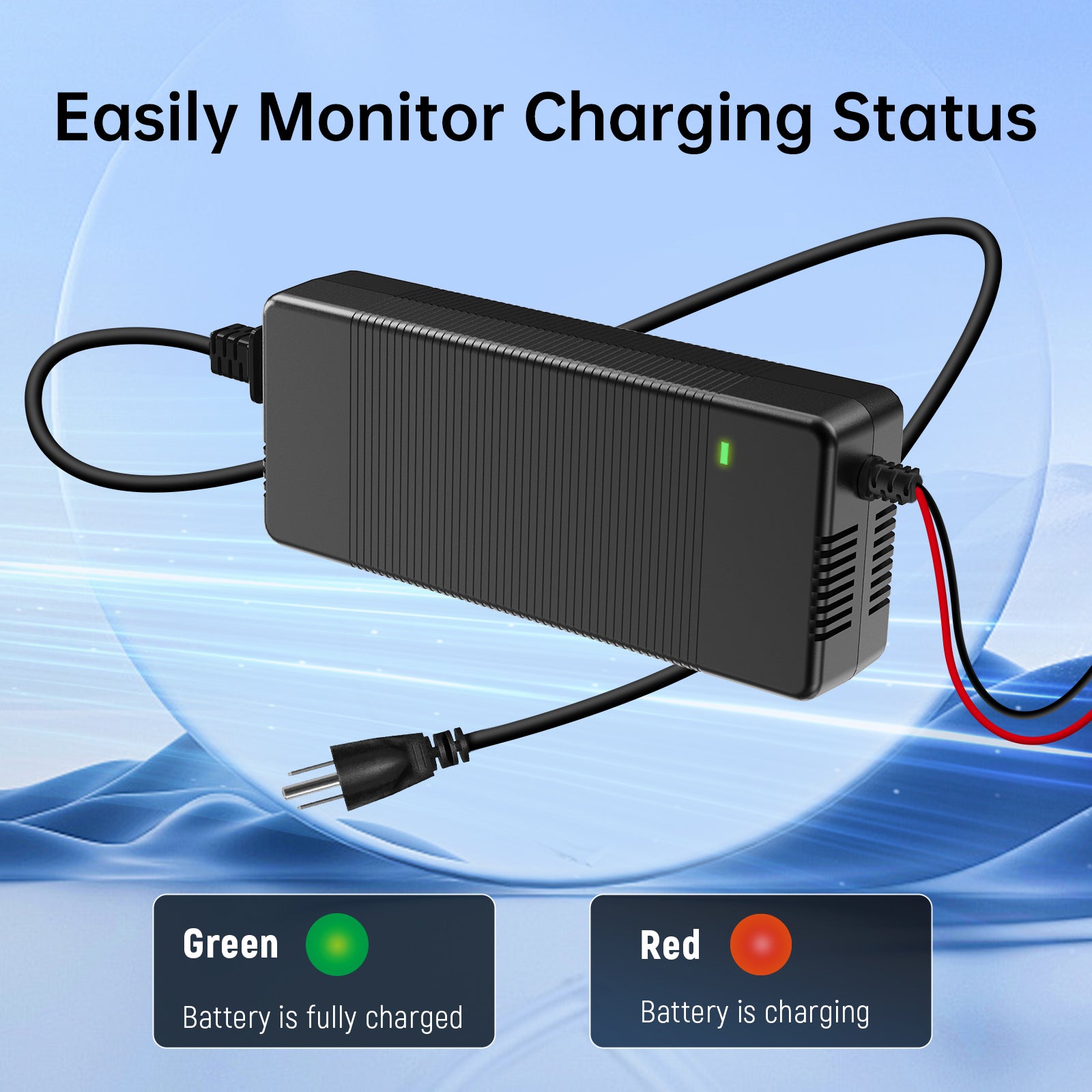 14.6V 20A LiFePO4 Battery Charger with Plastic Shell - Fast Charging for Electric Bikes, Scooters, and Power Tools - Perfect for Home, Workshop, and Outdoor Use