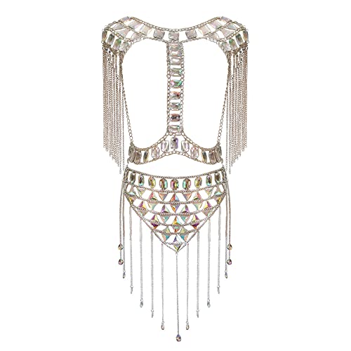 Silvery Color-Small Waistcoat Waist Chain Body Chain Suit-7