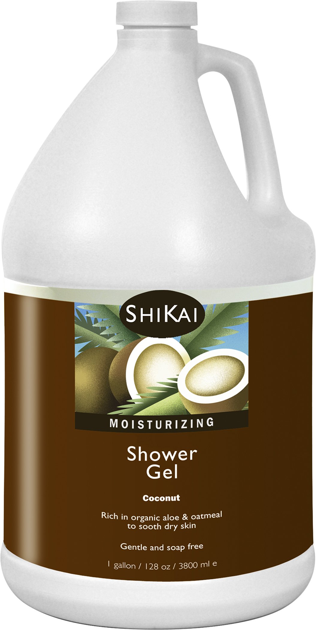ShiKai Coconut Moisturizing Shower Gel - 1 Gallon | Soap-Free Body Wash with Aloe Vera & Oatmeal | Hydrating & Gentle for Dry, Sensitive Skin | Perfect for Daily Shower & Spa Relaxation at Home