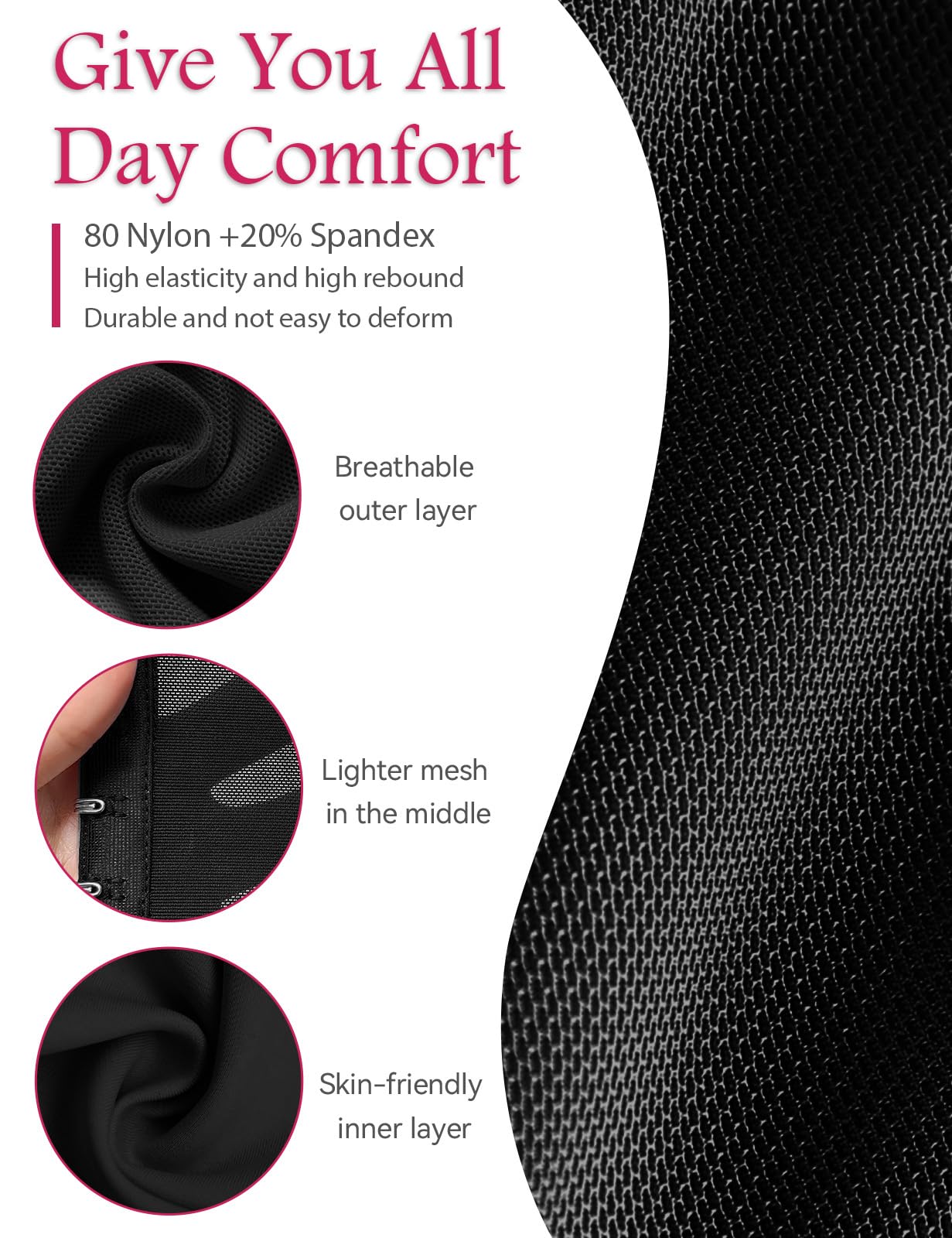 SHAPSHE Women's Waist Trainer Corset - Tummy Control Shapewear for Short Torso, Workout Waist Cincher & Hourglass Body Shaper - Perfect for Gym, Postpartum Recovery & Everyday Slimming