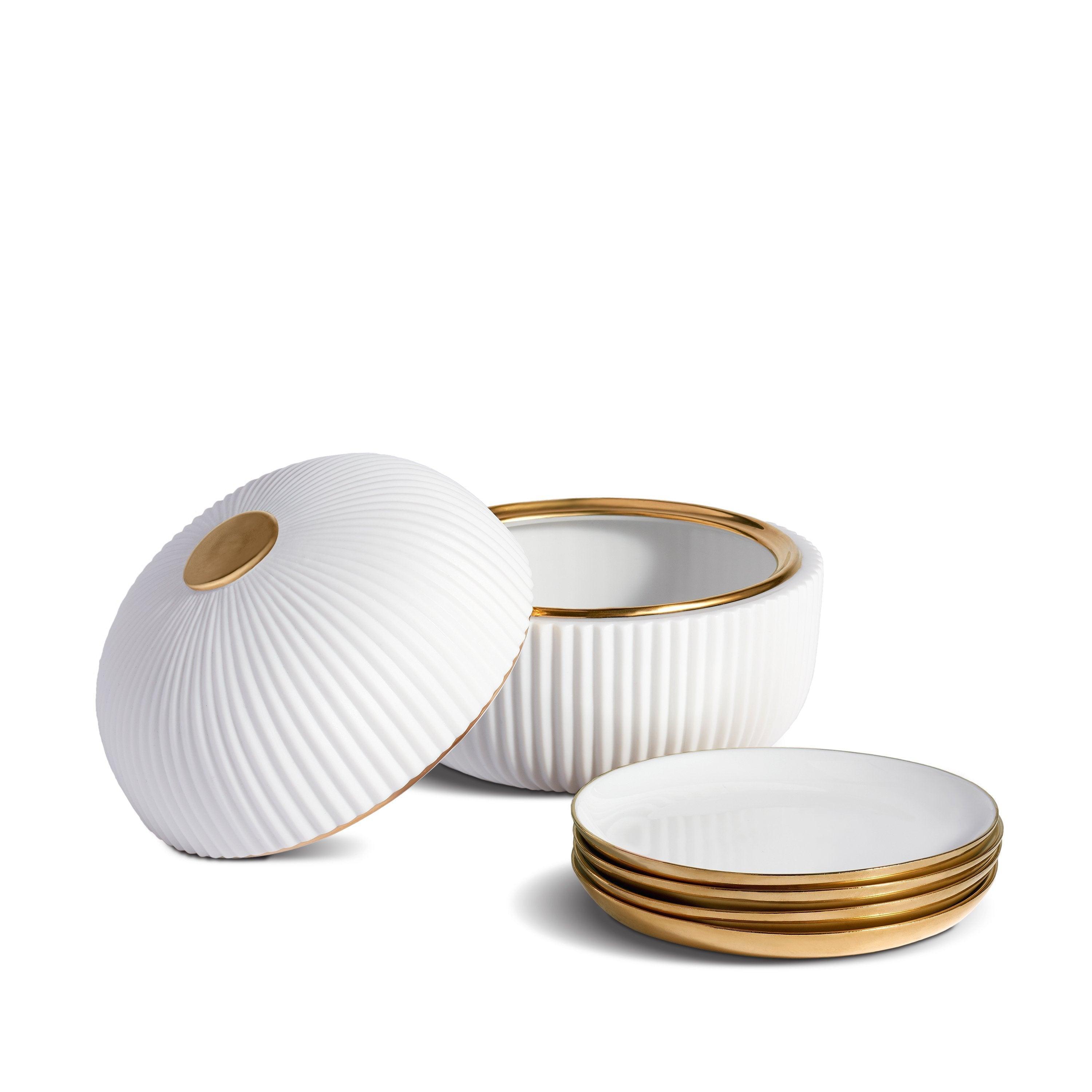 Ionic Box + Plates (Set of 4) - Premium Food Storage Containers for Meal Prep, Leftovers & Kitchen Organization