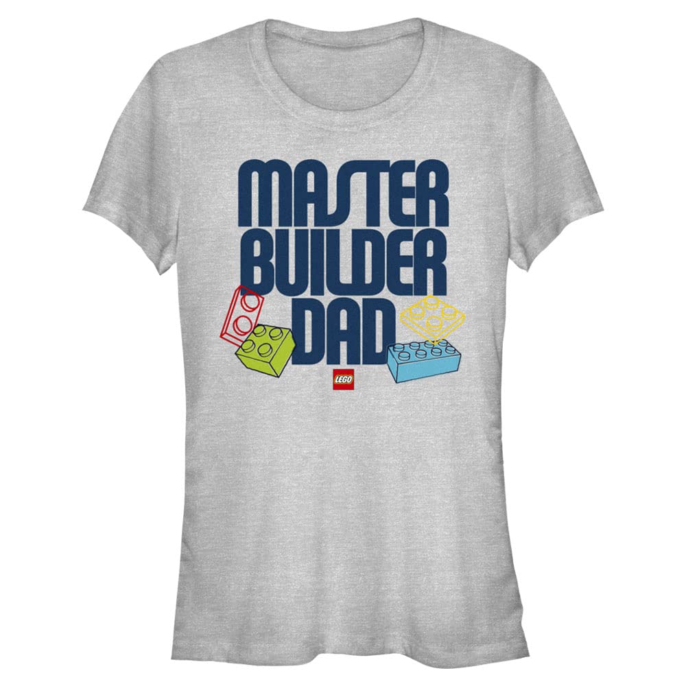 Fifth Sun Women's LEGO Iconic Builder Dad Junior Short Sleeve Heather T-Shirt | Graphic Tee for Women | Casual Wear & Gift for LEGO Fans
