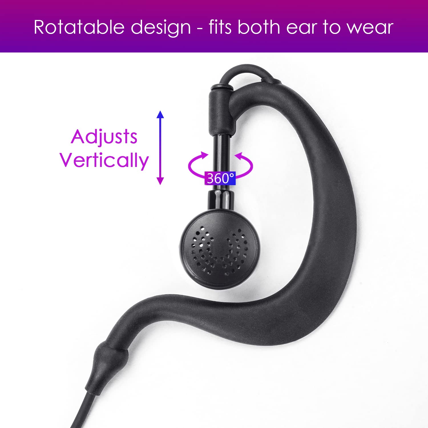 Remtise 3.5mm Listen Only Headset for Two-Way Radios & Walkie Talkies - Noise Isolating Earpiece with Clear Audio (Black) - Perfect for Security, Construction & Event Staff Communication