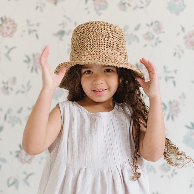 Crochet Bucket Hat for Kids - Sun Protection Summer Beach Hat for Boys & Girls - Perfect for Outdoor, Travel, and Vacation