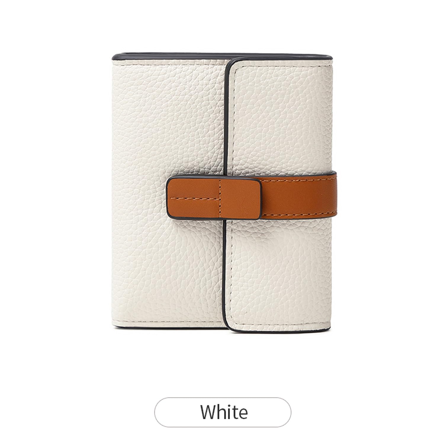 AOXONEL Genuine Leather RFID Blocking Womens Wallet - Slim Trifold Compact Wallet with Multiple Card Slots & Zipper Coin Pocket - Perfect for Everyday Use, Travel & Gift (White)