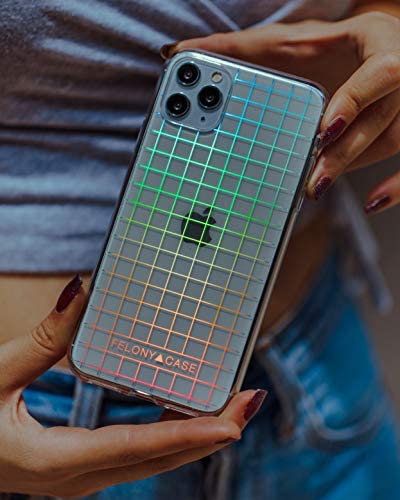 FELONY CASE - iPhone 13 Pro Case - Stylish Holographic Grid Protective Cover - Wireless Charging Compatible - Anti-Scratch & 360° Shockproof - Perfect for Work, Travel, and Everyday Use
