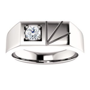14KT Gold 1/3 CT Diamond Solitaire Ring for Men - Classic Prong Set Engagement Wedding Band - Perfect for Proposals, Anniversaries & Special Occasions