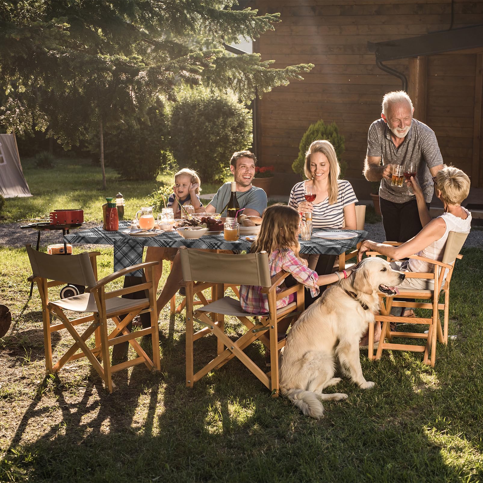 Waterproof Picnic Table Cover with Bench Covers 72x30 Inch - Fitted Rectangle Camping Tablecloth with Elastic for Outdoor, RV, Travel, and Summer Parties - Red Checkered Design for Picnics, BBQs, and Family Gatherings