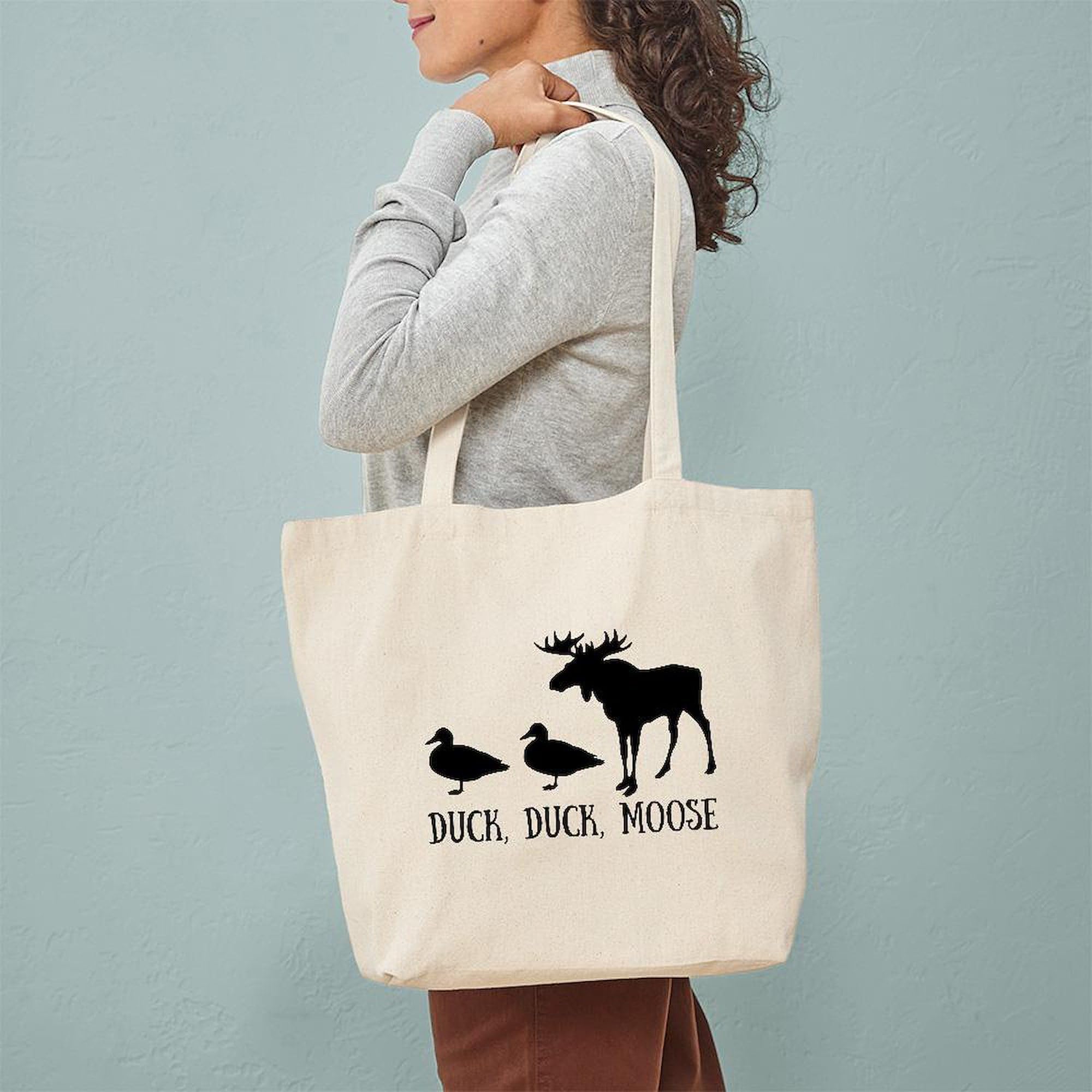 Duck Duck Moose Canvas Tote Bag - Eco-Friendly Reusable Shopping Bag for Groceries, Beach & Daily Use | Natural Cotton Carryall Tote
