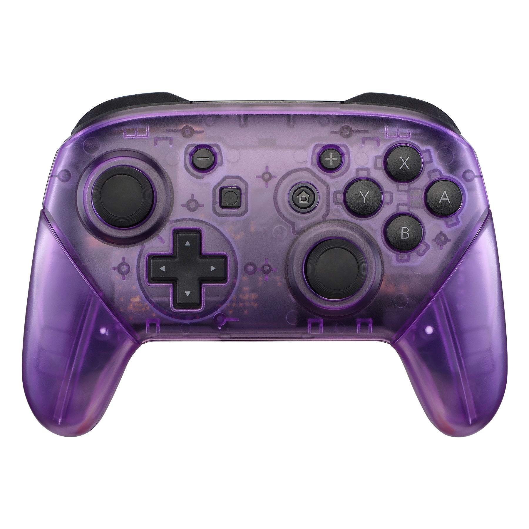 eXtremeRate Clear Atomic Purple Faceplate & Backplate Replacement for Nintendo Switch Pro Controller - DIY Custom Shell (Controller Not Included) - Perfect for Gaming, Modding & Personalization FRM505