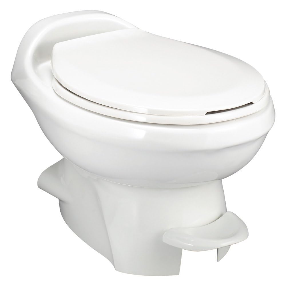 Thetford Aqua-Magic Style Plus RV Toilet - Low Profile White RV Toilet 34433 | Perfect for Campers, Trailers & Motorhomes