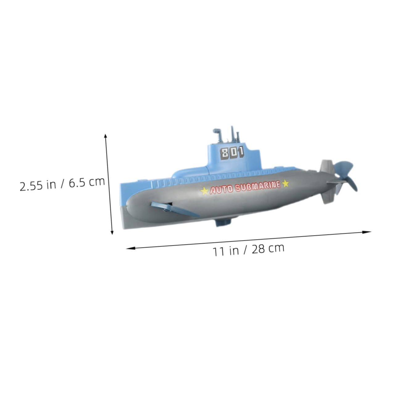 2 Pack Wind Up Swimming Submarine Bath Toys for Kids - Fun Water Spraying Clockwork Swim Toys for Bathtub, Pool & Outdoor Play