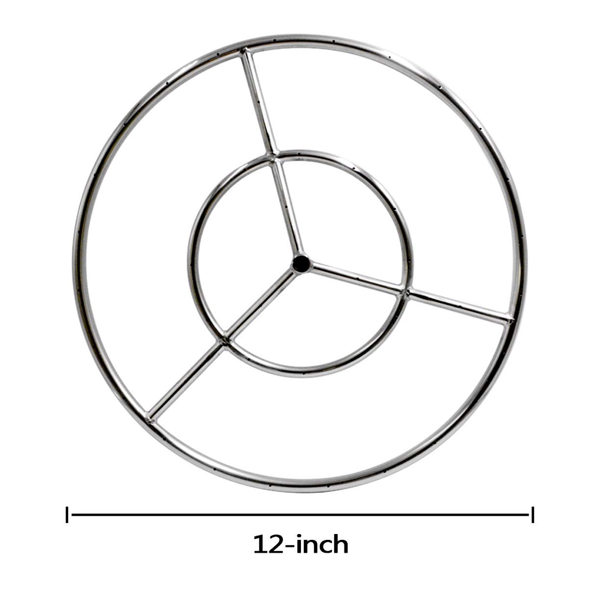 Skyflame Universal Gas Valve Key & 12-Inch Round Fire Pit Burner Ring - Heavy Duty Outdoor Fireplace Accessories for Patio, Backyard, and Camping