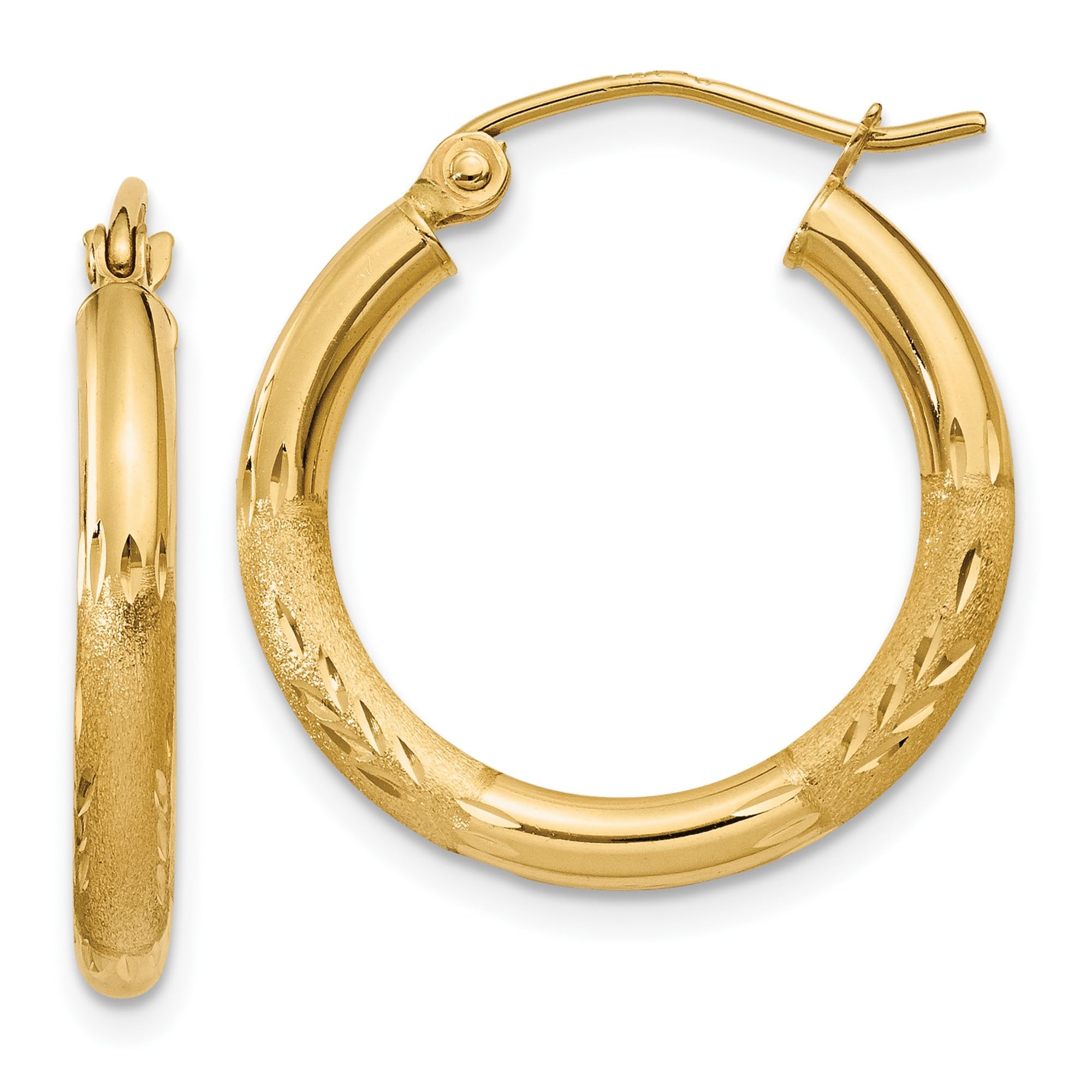 14K Solid Yellow Gold 2.5mm Round Small Hoop Earrings for Women - Minimalist Dainty Everyday Hoops - Perfect for Work, Date Night & Gifts