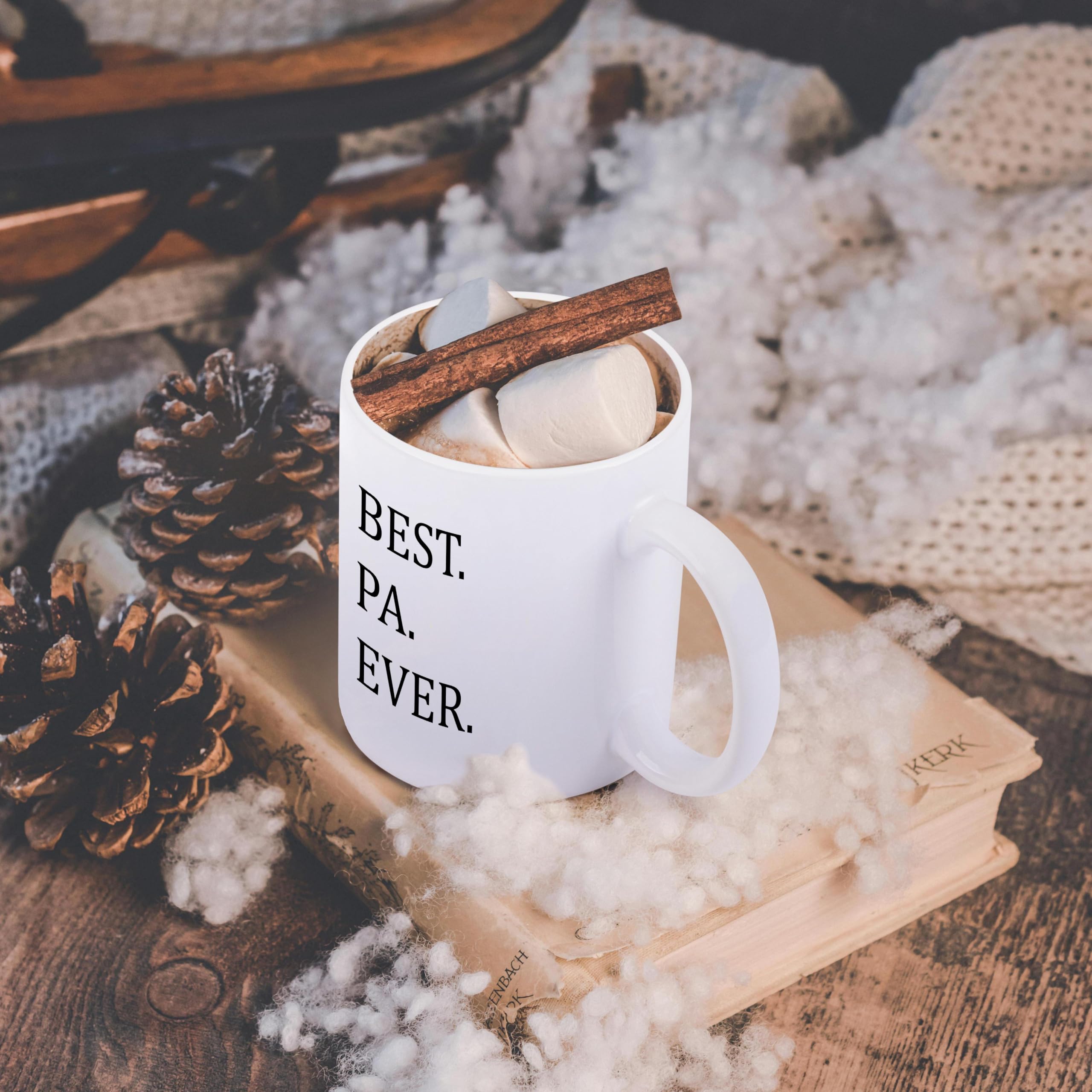Best Dad Ever Coffee Mug - 15oz Two-Tone White Ceramic Cup for Father's Day, Birthday & Gifts | Heartwarming Present for Papa | Perfect for Morning Coffee, Office Use & Special Occasions