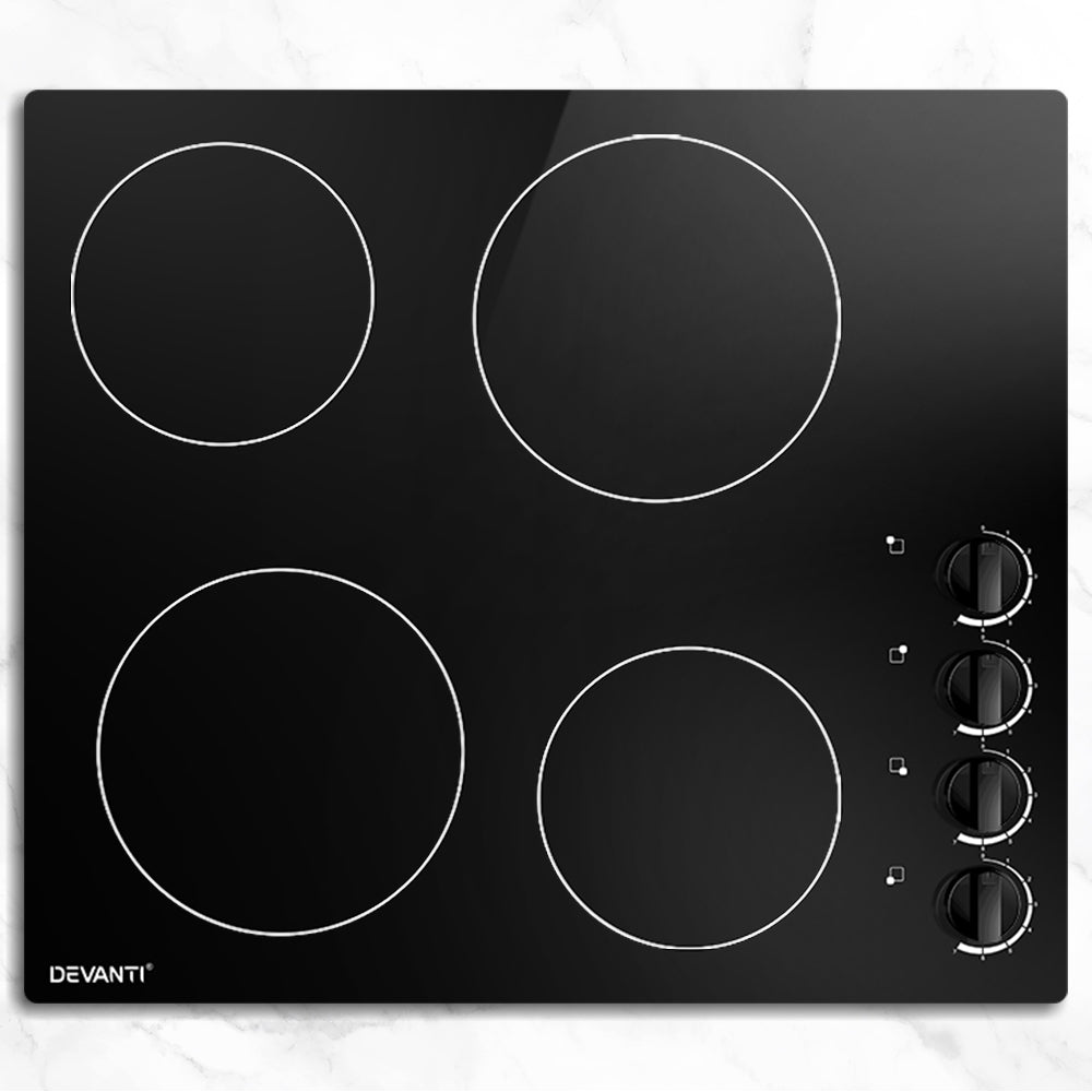 Devanti 60cm Electric Ceramic Cooktop - Fast Heating, Energy Efficient Stove for Modern Kitchens | Perfect for Home Cooking, Baking & Entertaining