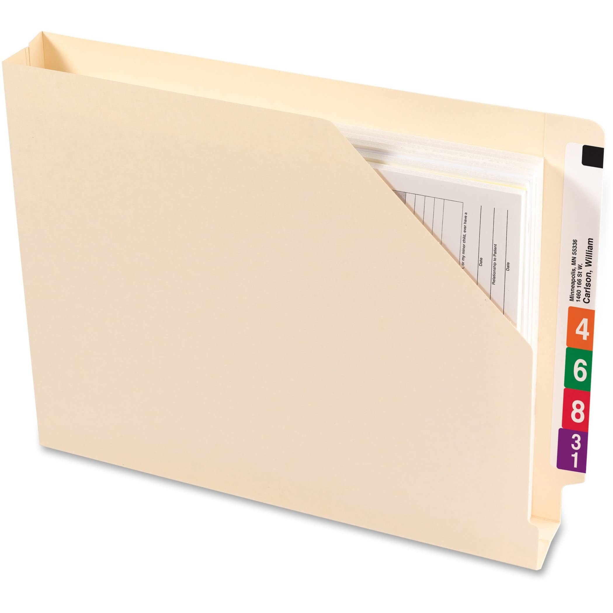 Smead End Tab File Jacket - Shelf-Master Reinforced Straight-Cut Tab - Organize Documents & Folders for Office, School & Home Use