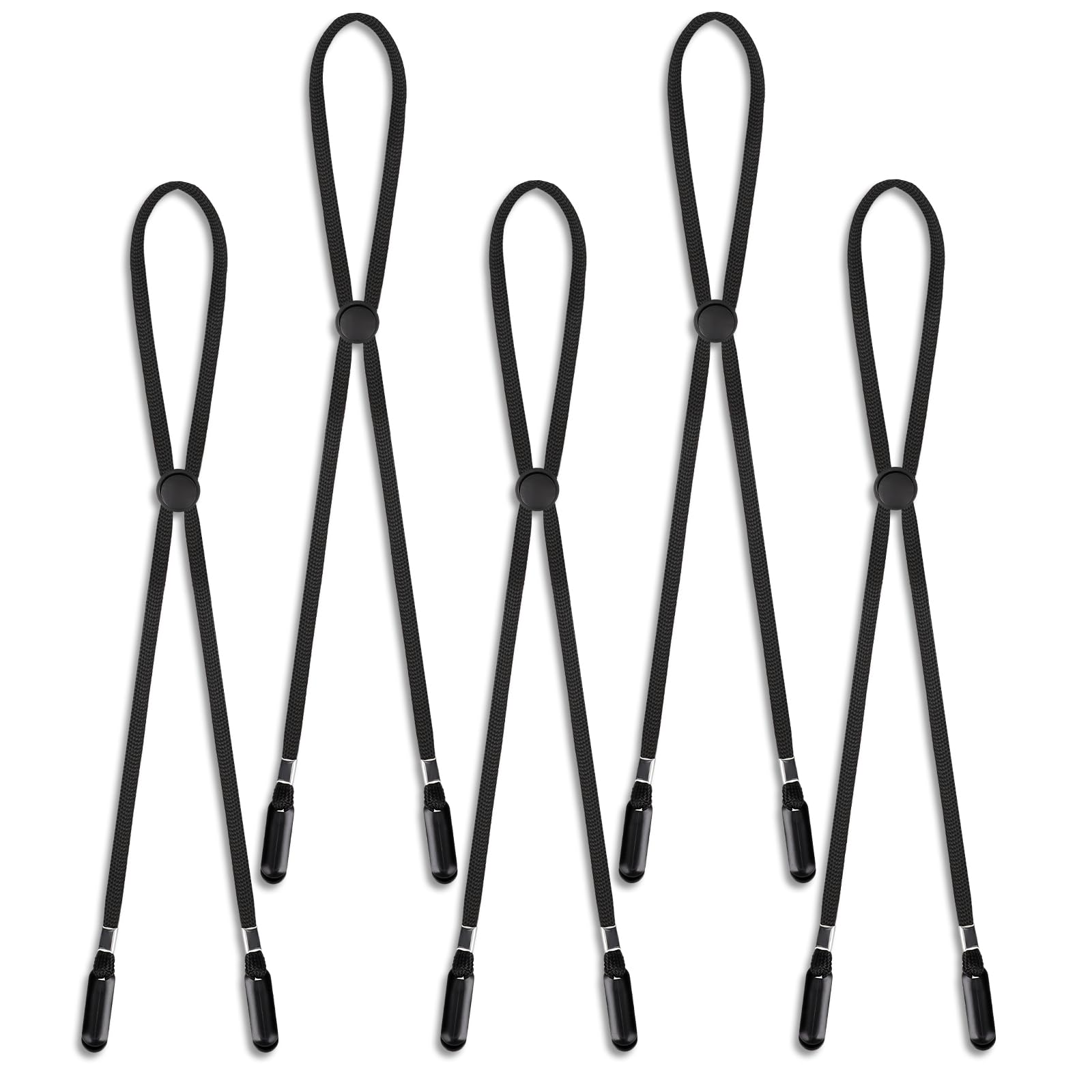 5 Pcs Adjustable Hat Strap Clips - Elastic Removable Chin Cord for Windproof & Anti-Lost Hats - Perfect for Outdoor Activities, Hiking, Running and Sports