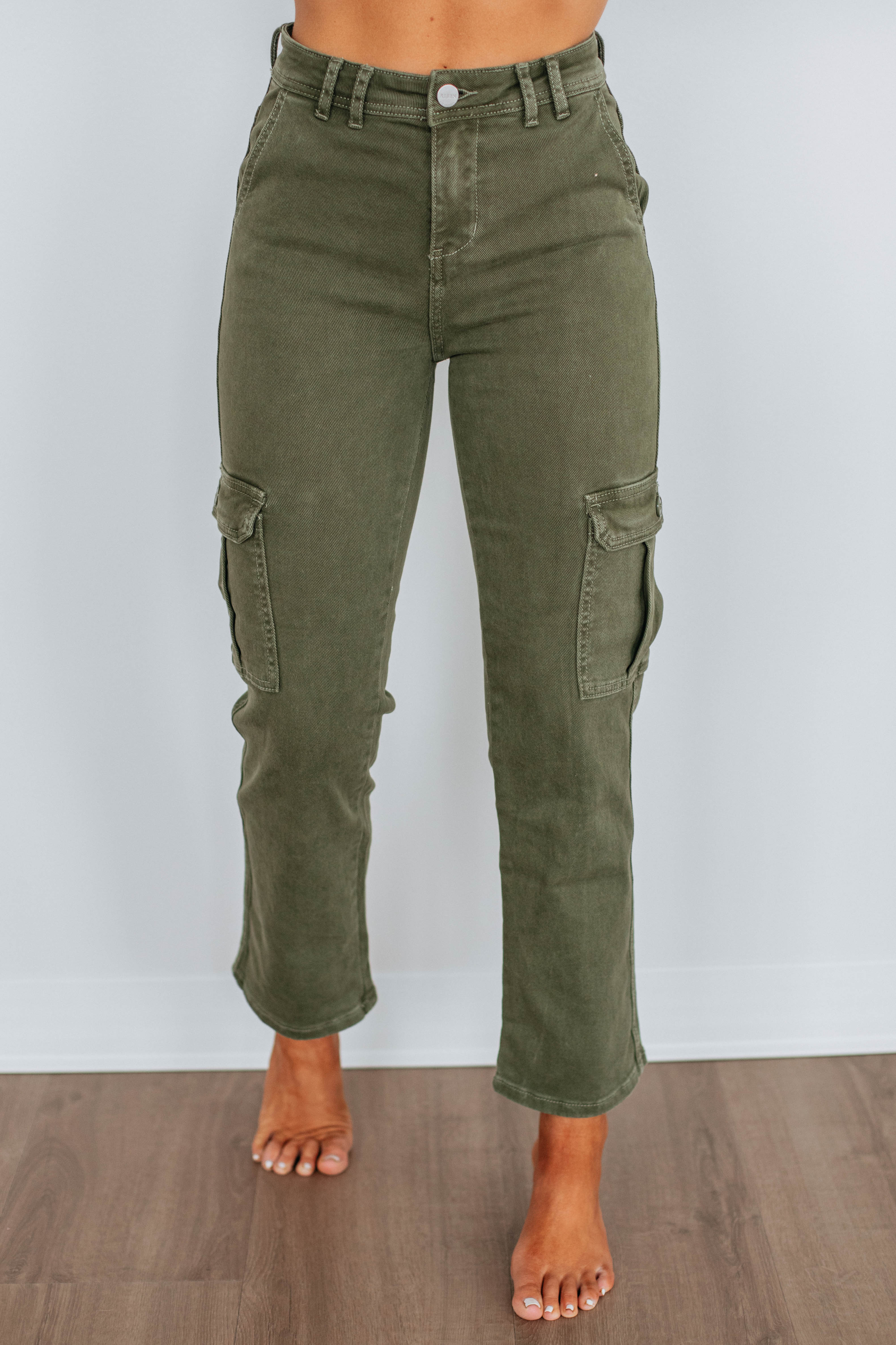 Hadley Risen Cargo Pants for Men - Stretch Comfort Fit Moss Green Work Jeans | Outdoor Hiking, Casual Wear & Workwear