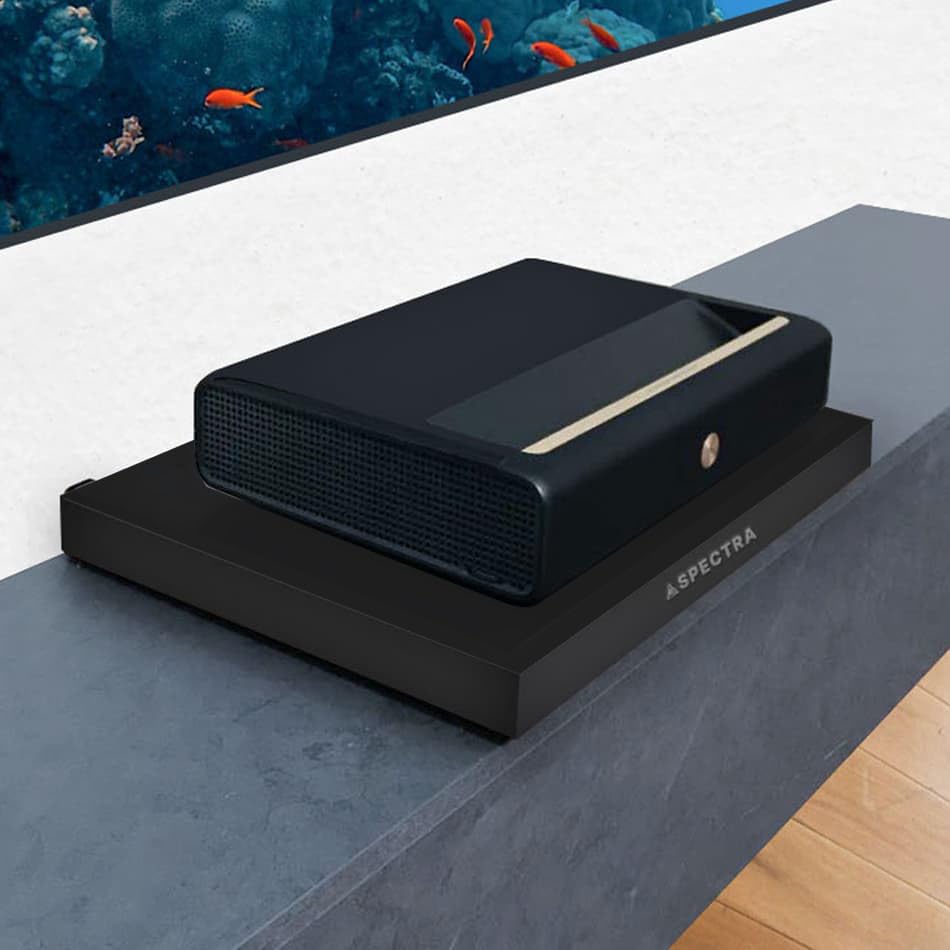Adjustable UST Projector Sliding Tray for Ultra Short Throw Laser Projectors - Black Matte TV Stand Accessory for Home Theater & Office Presentations | Compatible with Any Entertainment Center | Easy Image Size Adjustment