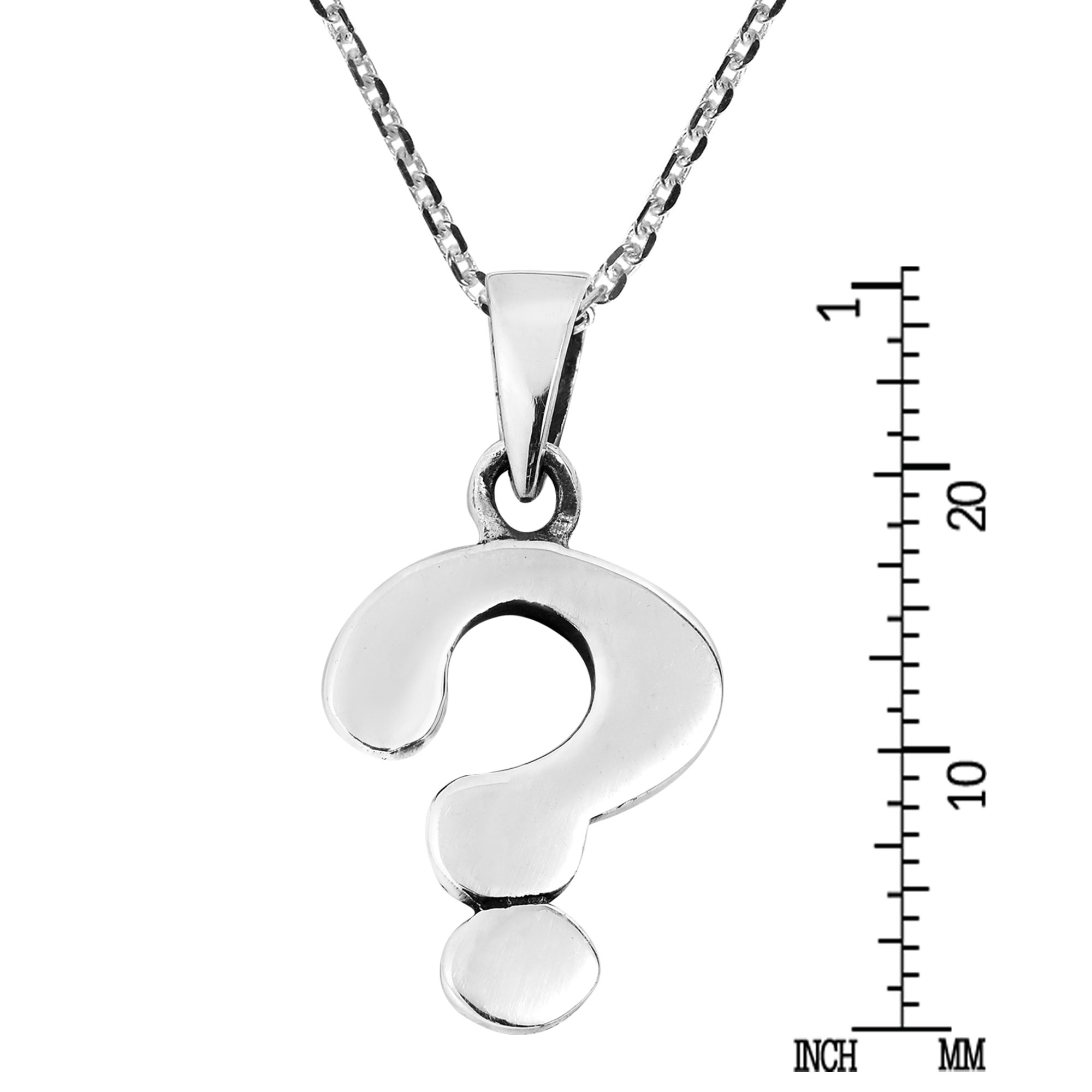 AeraVida Trendy .925 Sterling Silver Question Mark Pendant Necklace for Women | Dainty Minimalist Charm Jewelry Gift for Her | Perfect for Everyday Wear, Layering & Special Occasions