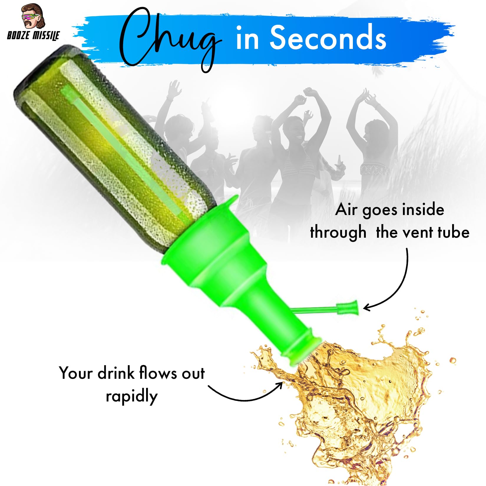 Portable Beer Bong & Beer Straw - Universal Drinking Funnel for Cans & Bottles | Shotgun Funnel & Beer Snorkel | Perfect for Parties, Tailgates & College Events | Fun Drinking Accessory & Gift Idea