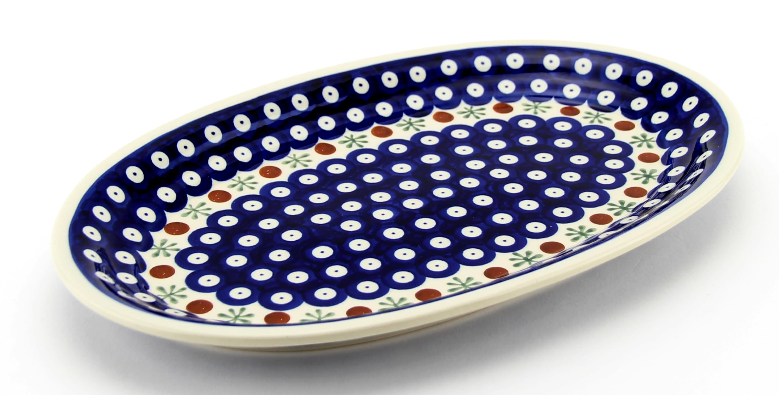 Handmade Polish Pottery Medium Oval Platter 12