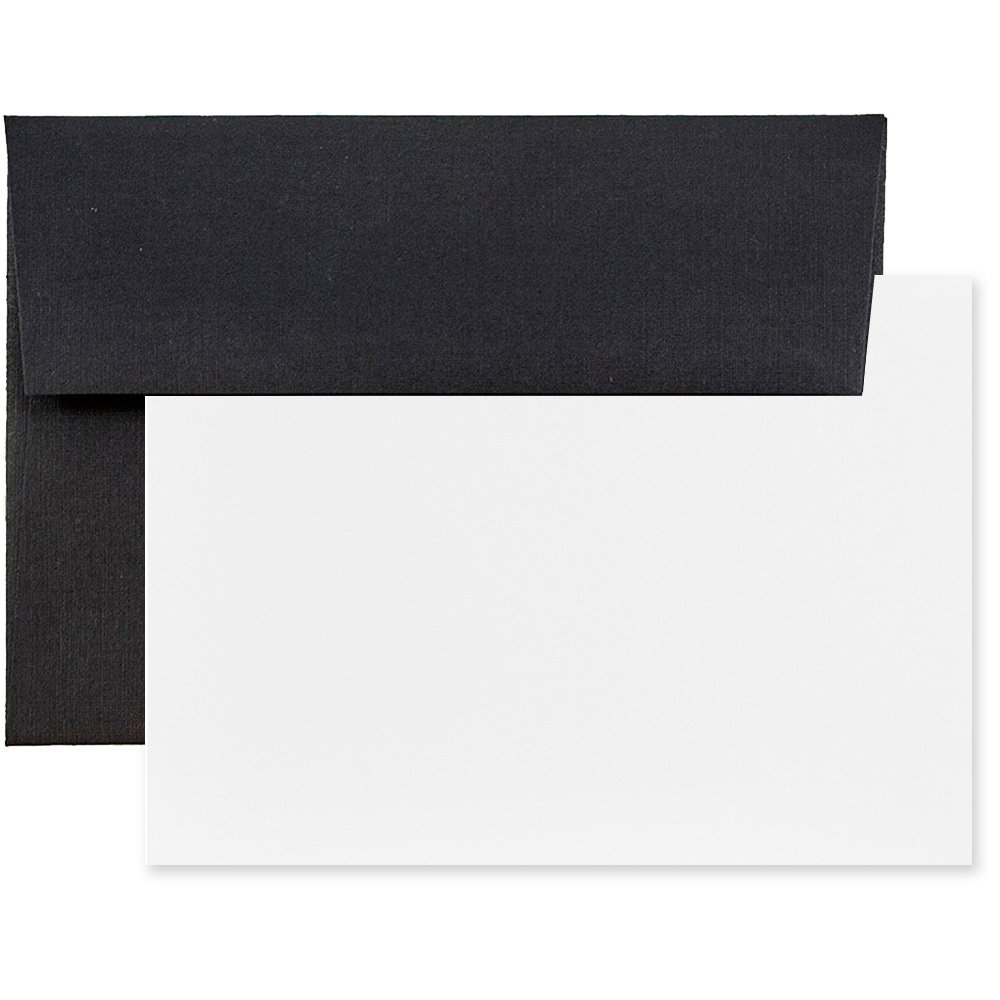 Premium Black Linen Greeting Cards Set with Envelopes - 25 Pack for Weddings & Holidays