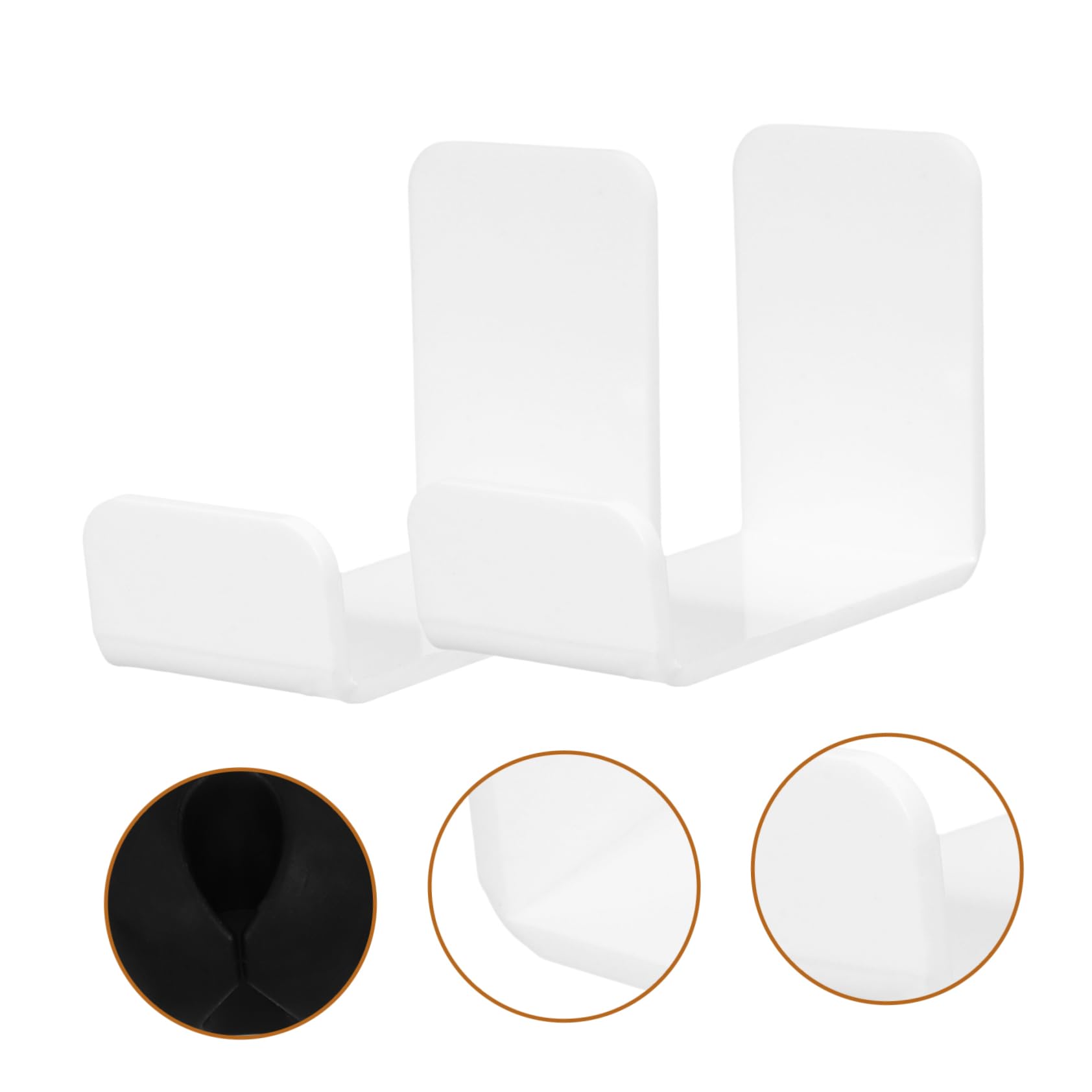 Veemoon 2-Pack White Headphone Stand Holder - Wall Mount & Desk Mount Earphone Hanger Bracket for Home, Office, Gaming Setup (Perfect for Organizing Headphones, Headsets, and Earbuds)