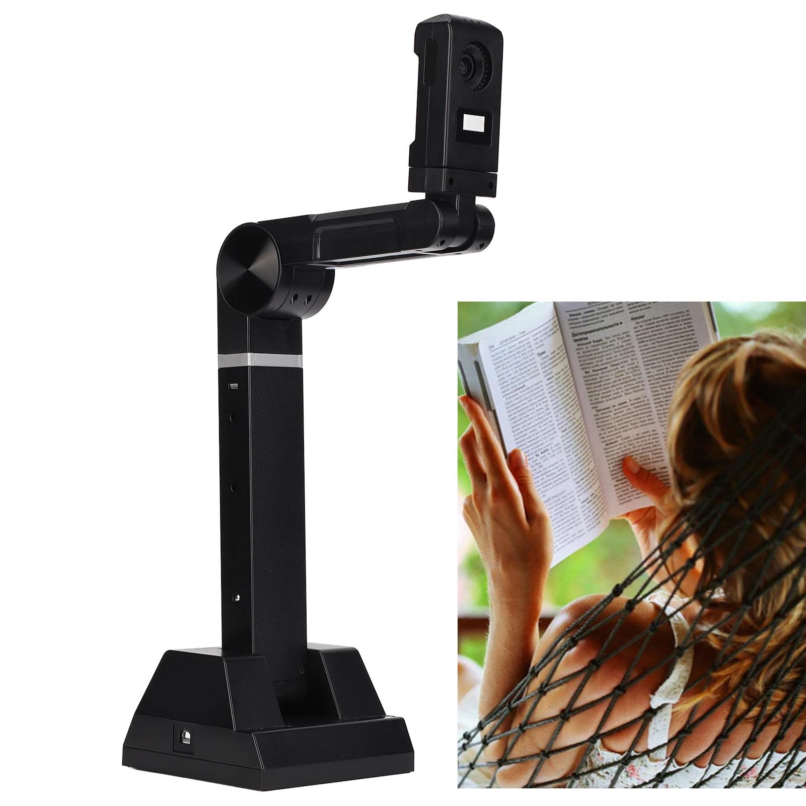 8MP USB Document Scanner Camera - Portable Professional HD Document Camera for Office, ID Cards, Notes, Pictures & Magazines | Perfect for Online Teaching, Remote Work & Digitizing Documents
