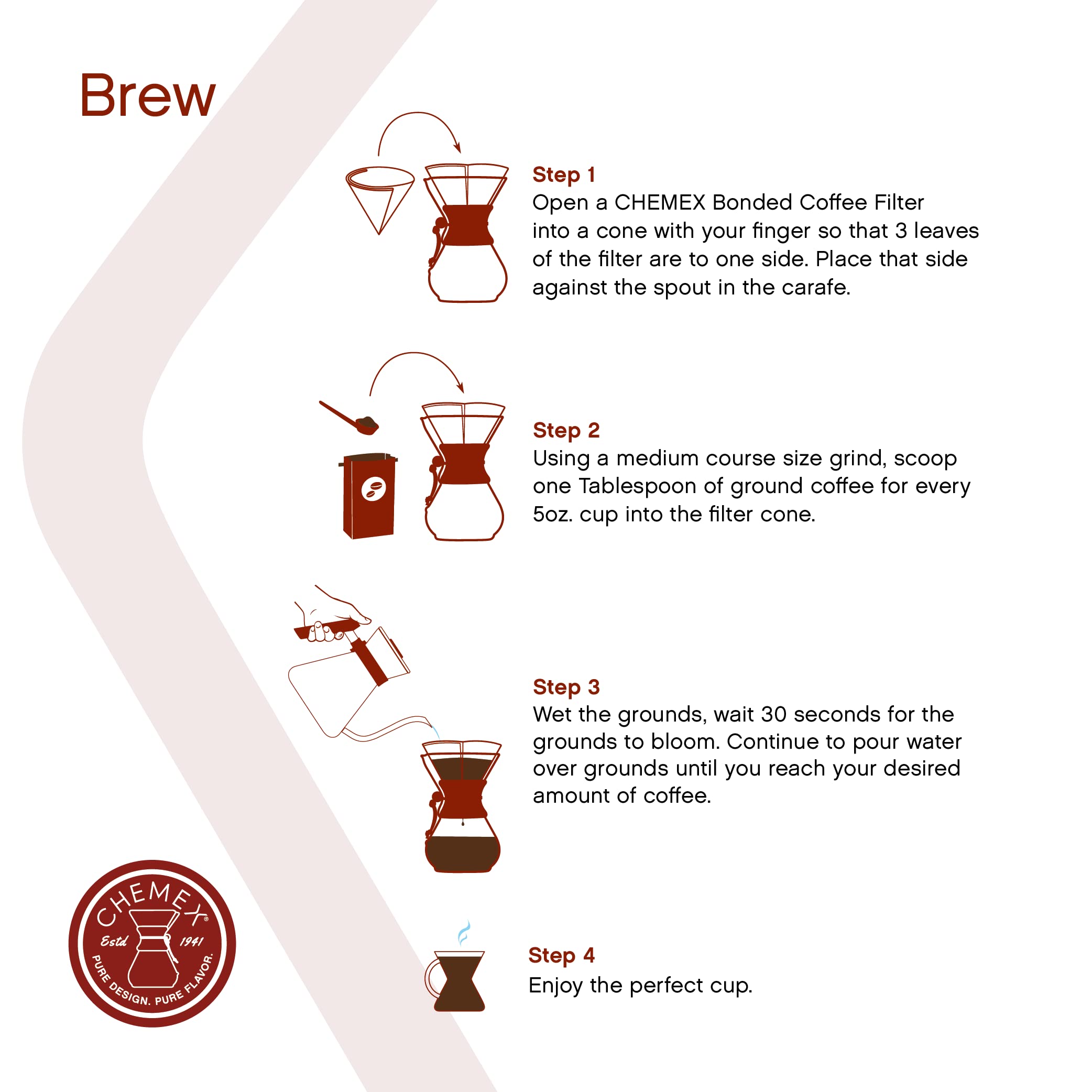 Premium Chemex Pour-Over Glass Coffeemaker - Hand Blown 8-Cup Coffee Maker with Wood Collar & Leather Tie - Perfect for Home Brewing, Office Use & Specialty Coffee Lovers