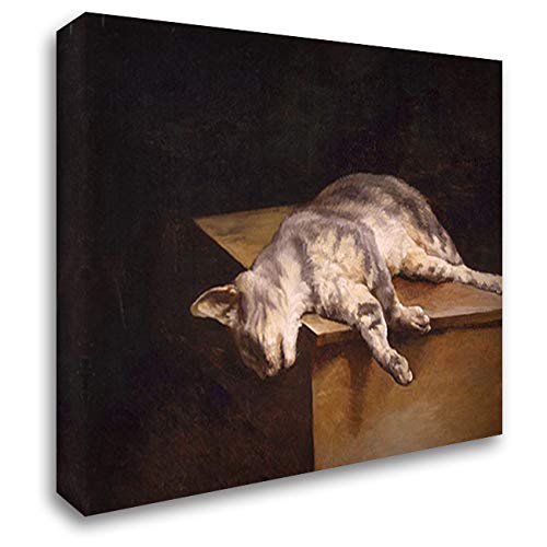Theodore Gericault Dead Cat 24x20 Gallery Wrapped Canvas Art Print - Vintage Animal Painting for Home Decor, Office Wall Art & Gift for Cat Lovers