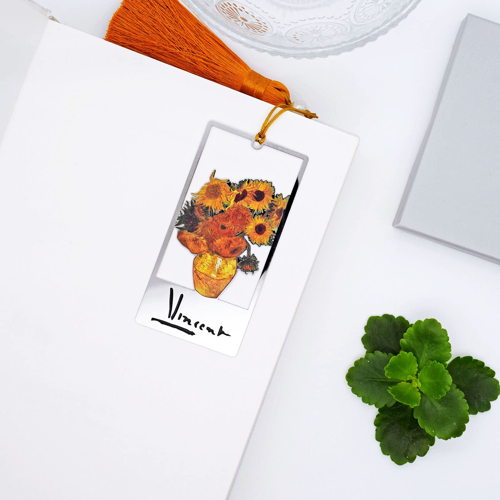 BLBMH 3-in-1 Metal Van Gogh Bookmark Set - Sunflower Design | Unique Birthday, Mother's Day & Teacher Appreciation Gift for Women, Book Lovers & Graduates | Perfect Reading Accessory for Bookworms & Literary Enthusiasts