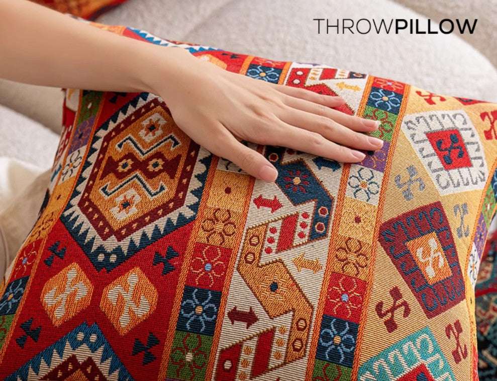 Extra Large Decorative Throw Pillows for Sofa & Bedroom - Modern Geometric Chenille Pillow Covers - Bohemian Style Home Decor - Perfect for Living Room, Bed, Couch & Nursery Decorations