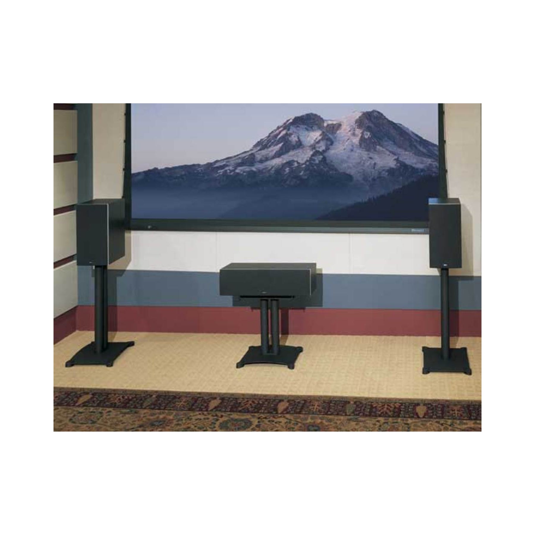 Sanus SFC2 22 Steel Series Center Channel Speaker Stand - Heavy Duty & Adjustable for Home Theater Systems - Open Box Clearance Sale - Perfect for Surround Sound Setups & Media Rooms