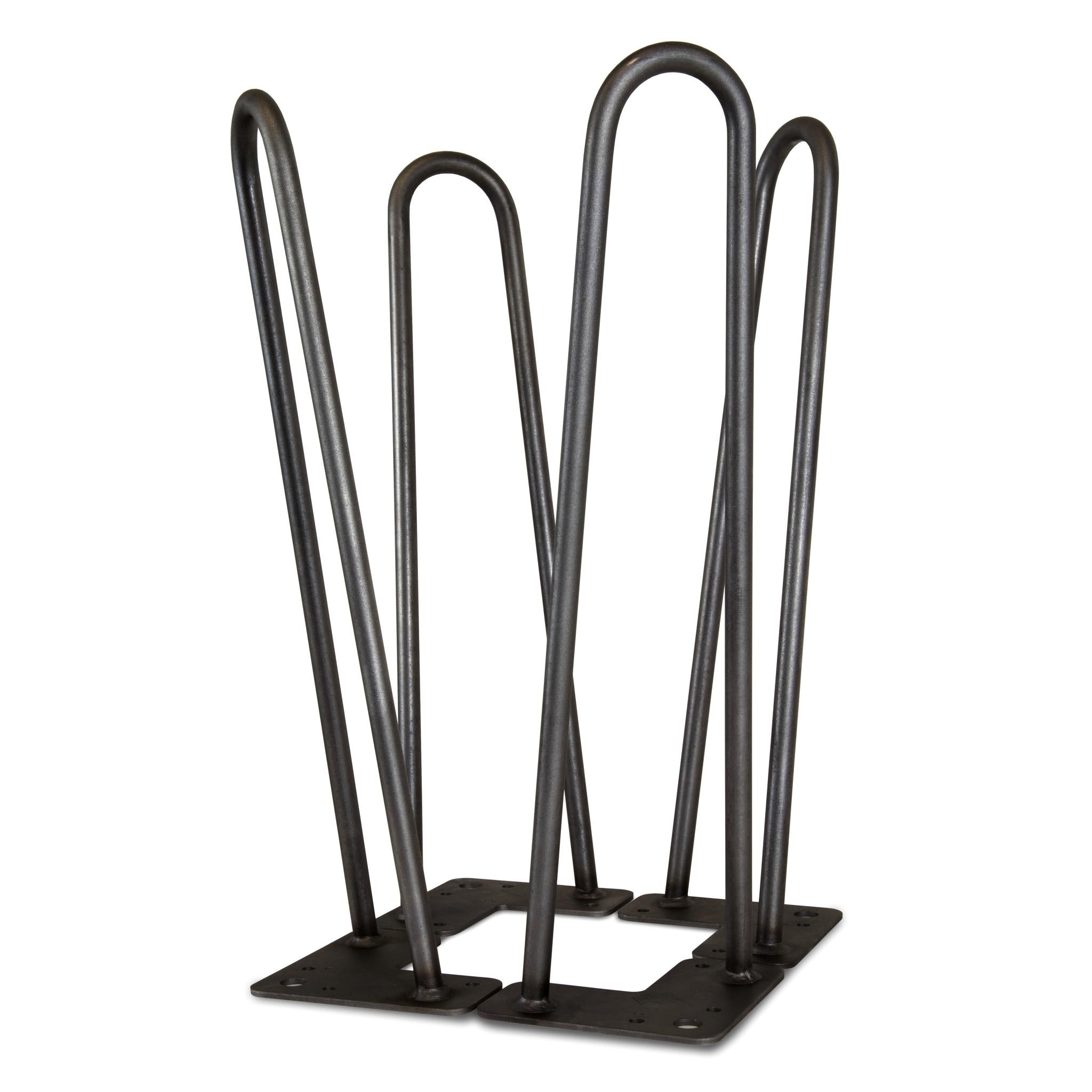 WEN TLP16B 16 Inch Mid Century Modern Satin Black Hairpin Table Legs - 1/2 Inch Diameter, Set of 4 - Perfect for DIY Coffee Tables, Desks & Furniture Projects
