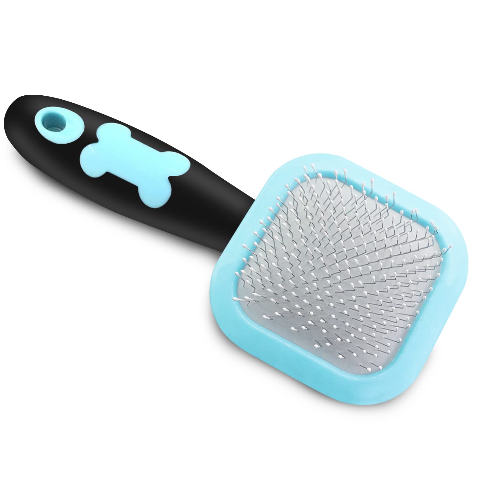 PETPAWJOY Slicker Brush for Dogs & Cats - Gentle Pin Brush for Shedding, Grooming Small Dogs, Puppies, Yorkies, Poodles & Rabbits - Perfect for Daily Coat Care & Detangling Fur at Home