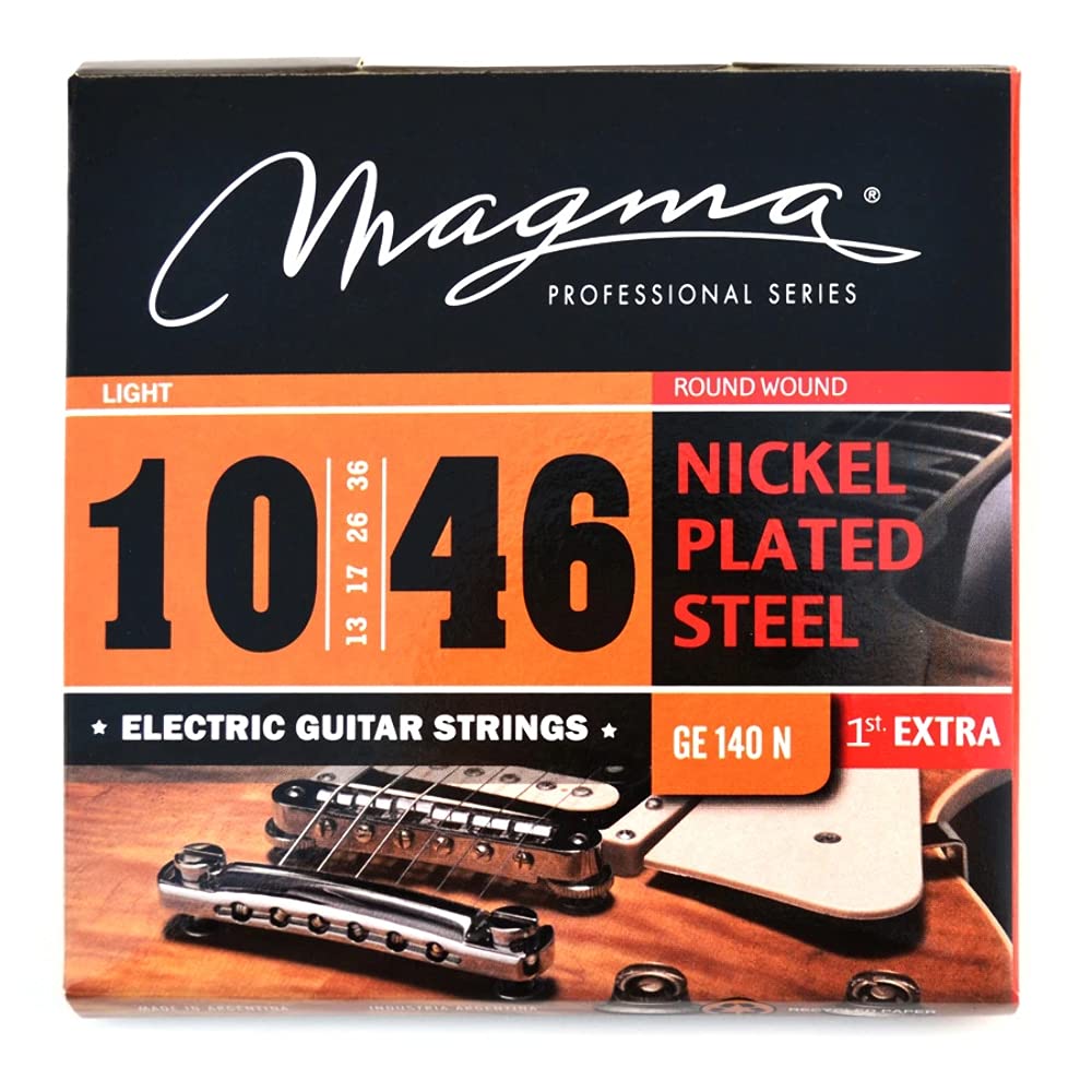 Magma Light Electric Guitar Strings - Nickel Plated Steel 10-46 Gauge (10,13,17,26,36,46) for Rock, Blues & Metal - Durable & Bright Tone - Perfect for Stage & Studio Performance (1 Set)