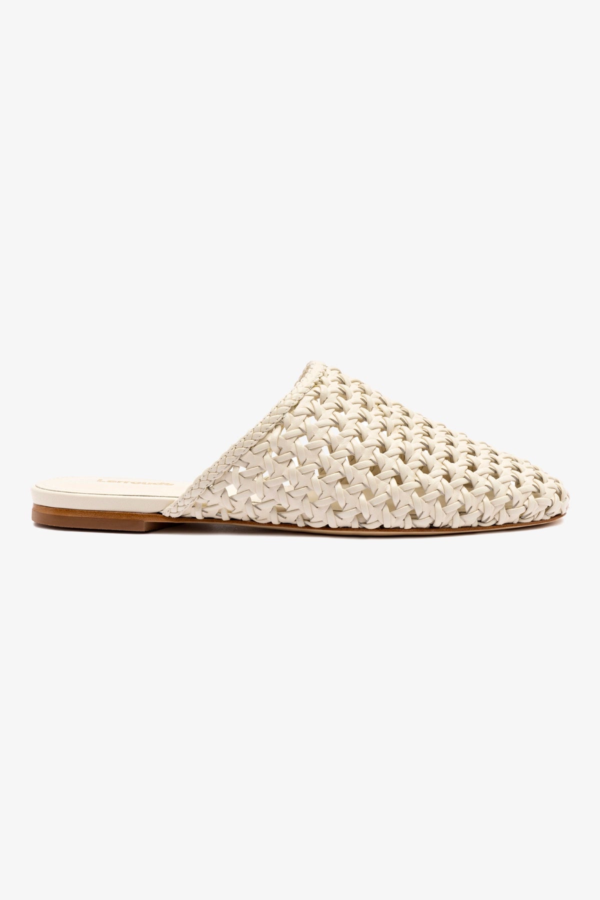 Venice Macrame Flat Mule Sandals - Ivory Leather Slip-On Shoes for Women | Comfortable Bohemian Summer Shoes for Beach, Vacation & Casual Outings